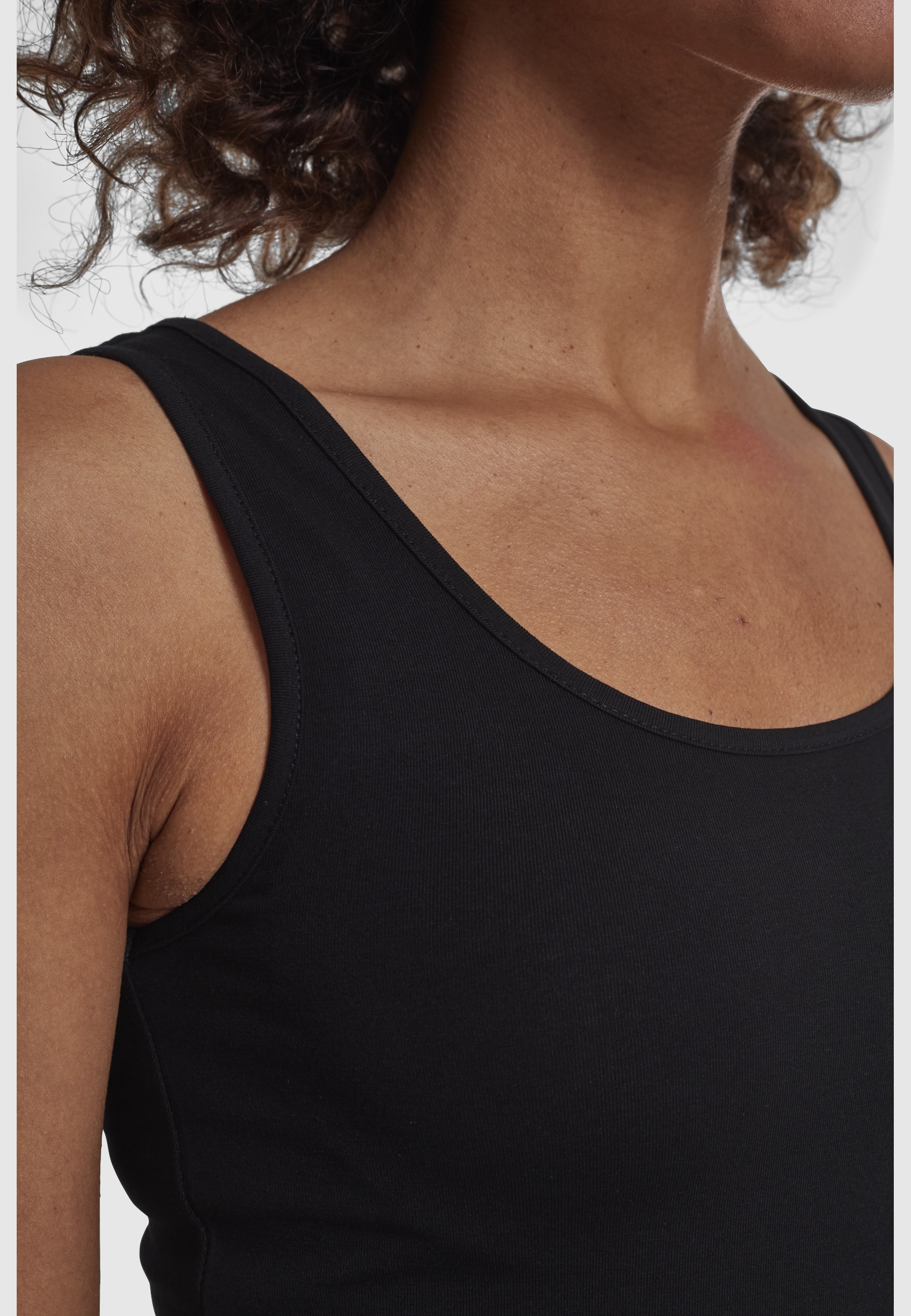 URBAN CLASSICS Tanktop »Urban Classics Damen Ladies 2-Pack Basic Stretch Top« 1 Stk.