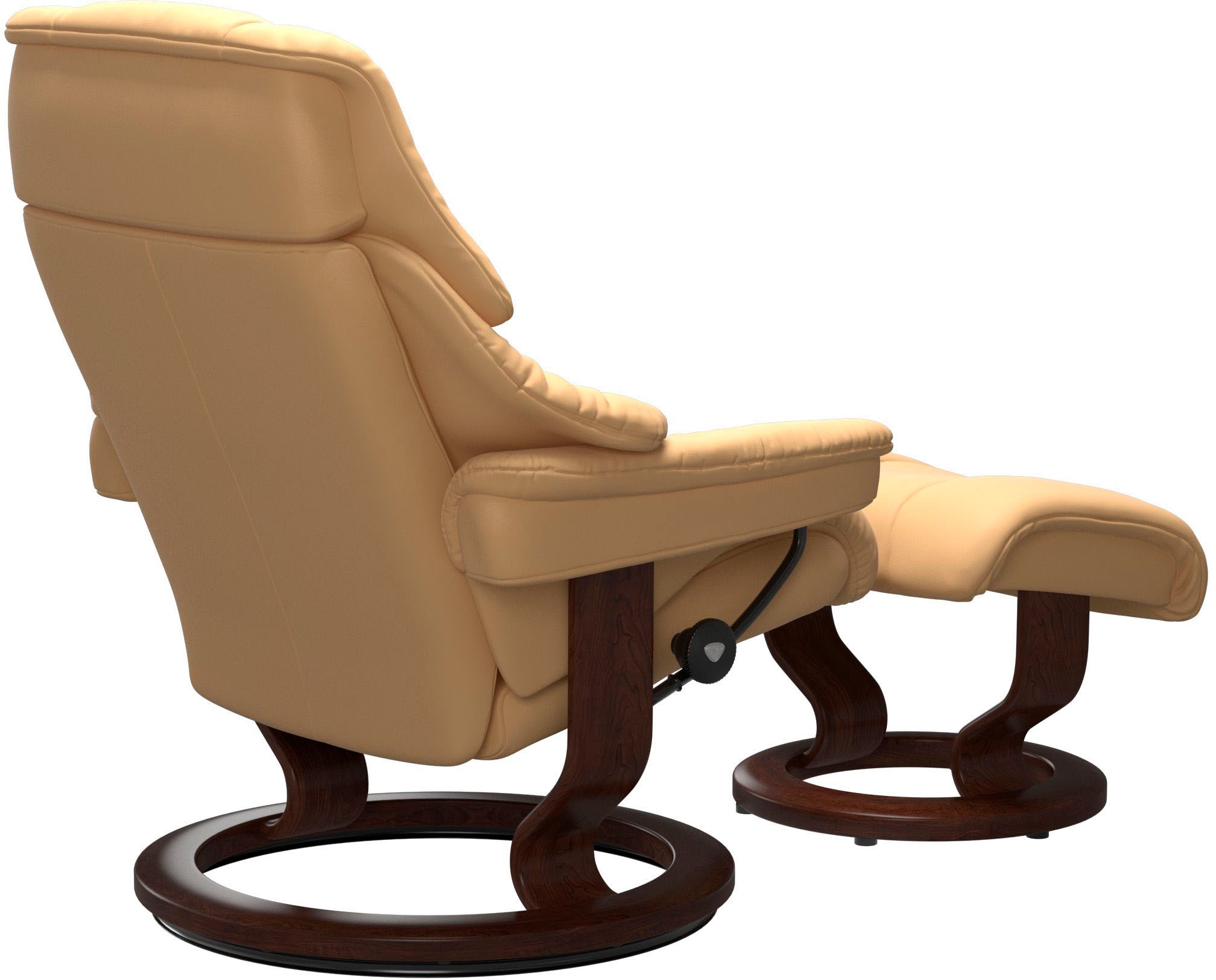 Stressless® Relaxsessel »Reno«, (Set, Relaxsessel mit Hocker), mit Hocker, mit Classic Base, Größe S, M & L, Gestell Braun