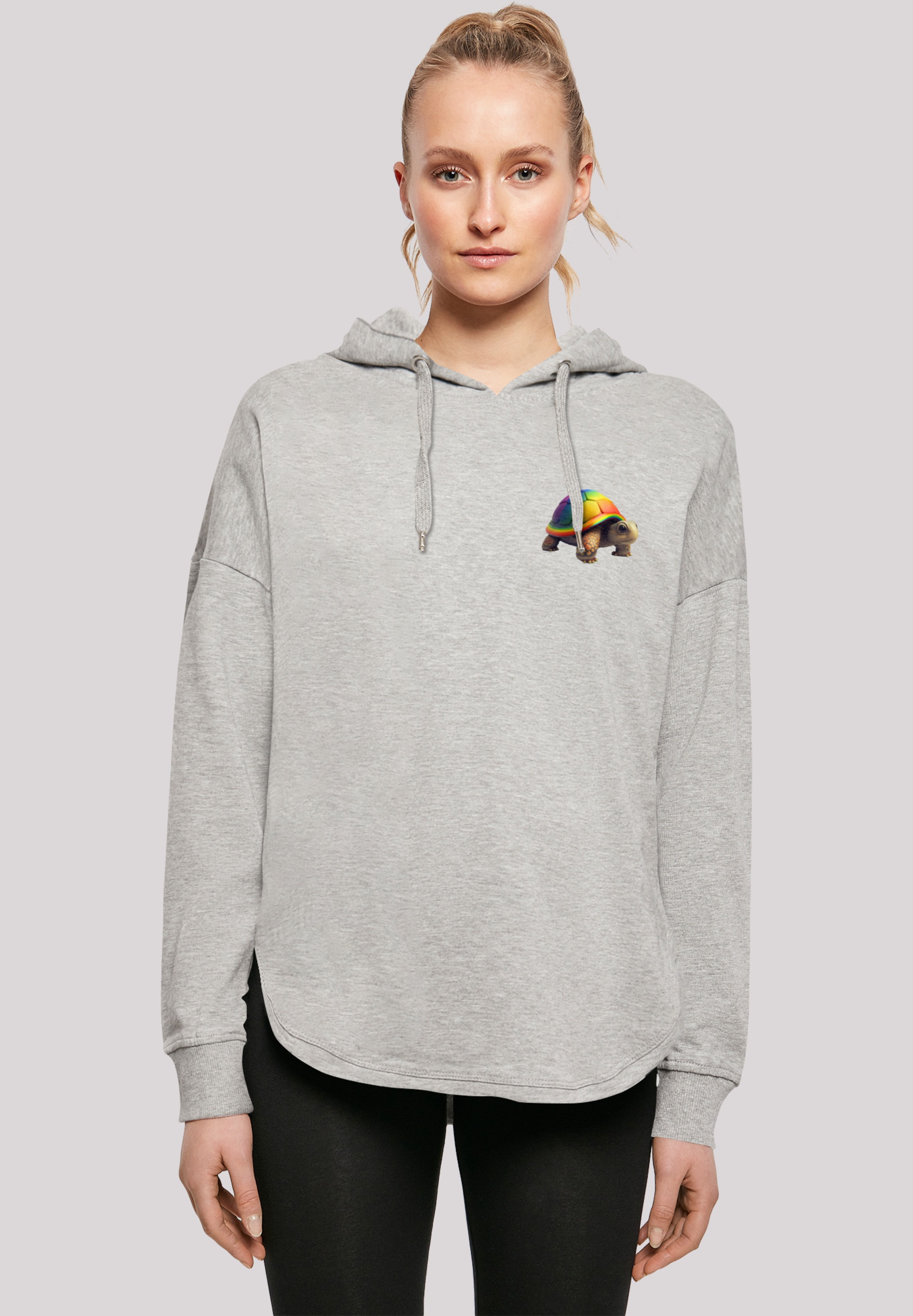 F4NT4STIC Kapuzenpullover "Rainbow Turtle OVERSIZE HOODIE", Print