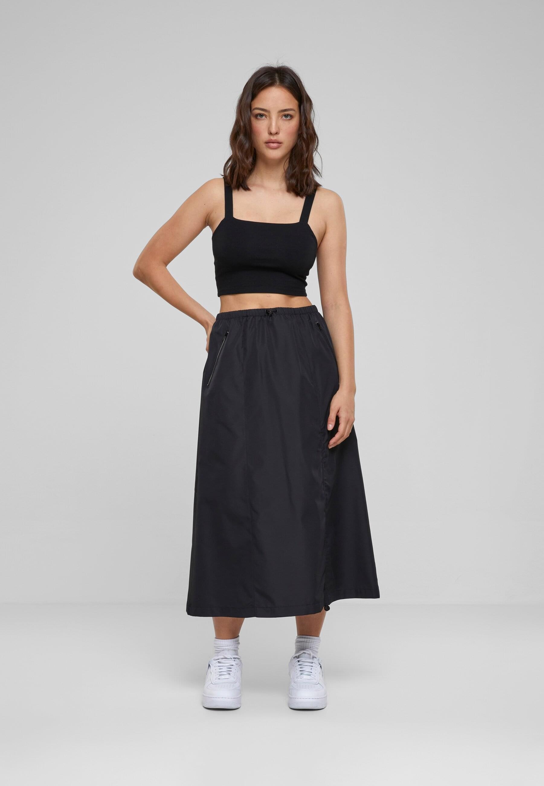 URBAN CLASSICS Sommerrock »Urban Classics Damen Ladies Ripstop Parachute Midi Skirt«, (1 tlg.)