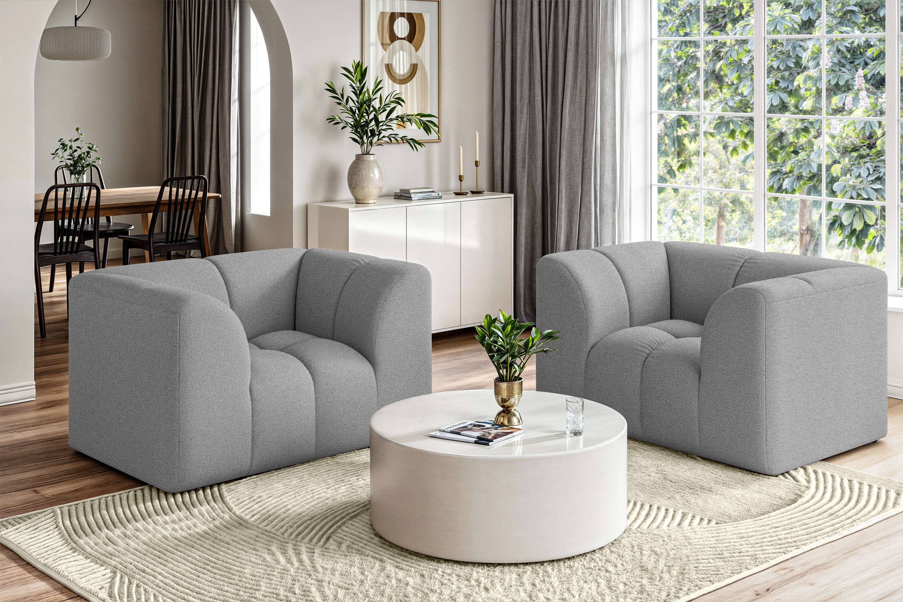 OTTO home Sessel "TUURE Verlässliche Qualität, moderne Steppung, Breite 134cm" Bubble Optik, hoher Sitzkomfort, Wellenunterfederung