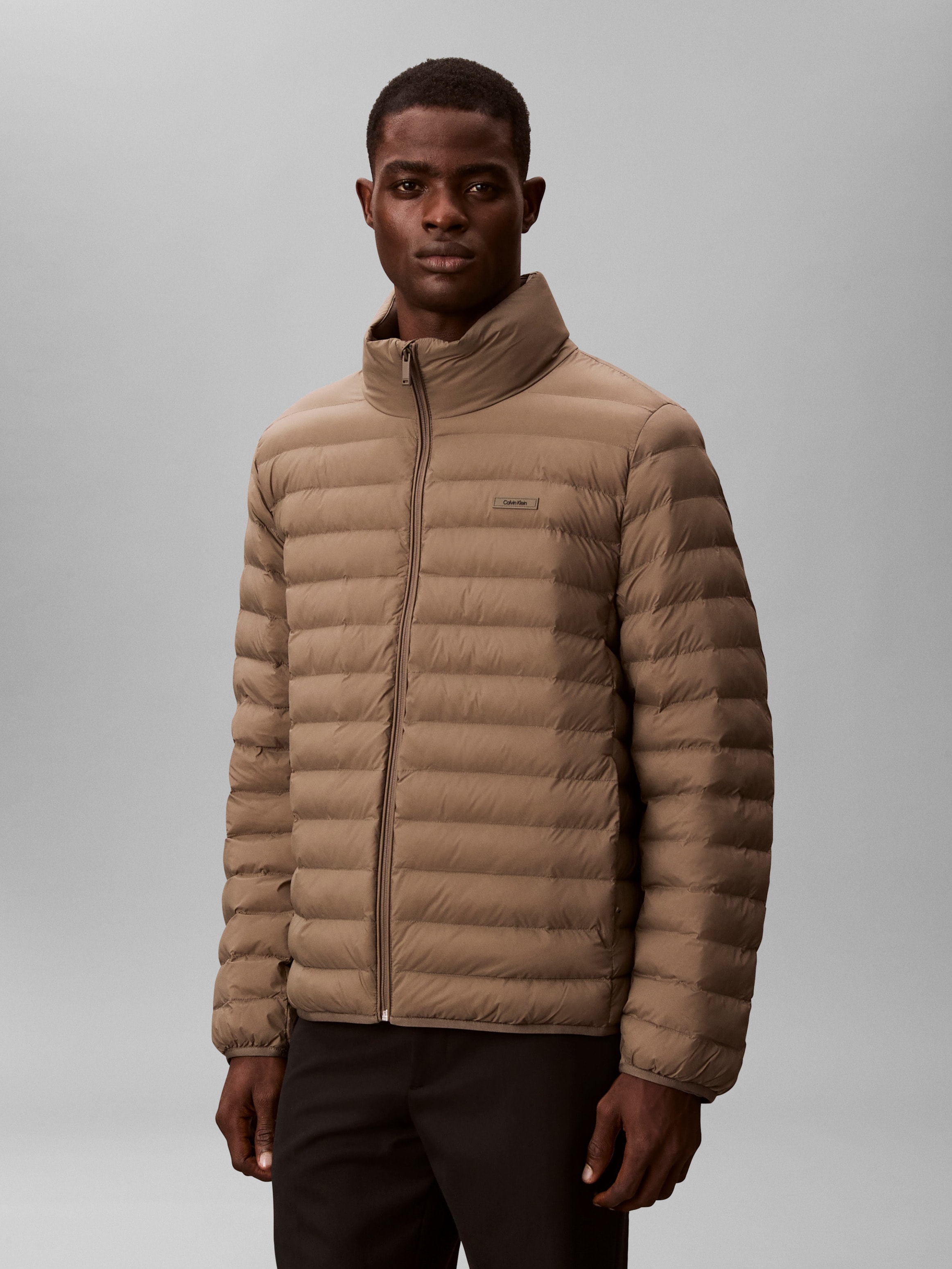 Calvin Klein "LS LT WT NYLN CHNNLD" ohne Kapuze Mit Rundhalsausschnitt
