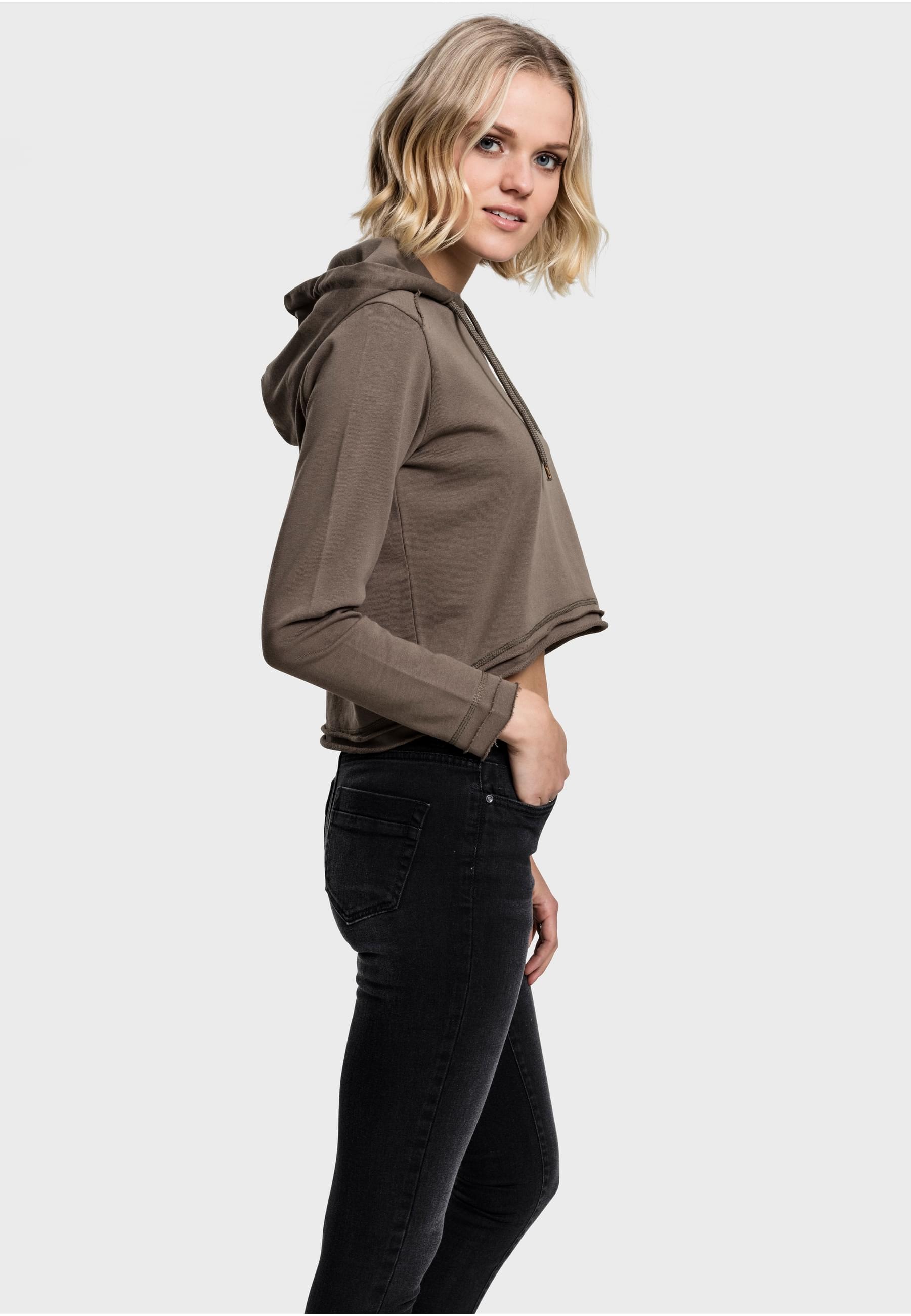 URBAN CLASSICS Rundhalspullover »Urban Classics Damen Ladies Cropped Terry Hoody« 1 Stk.