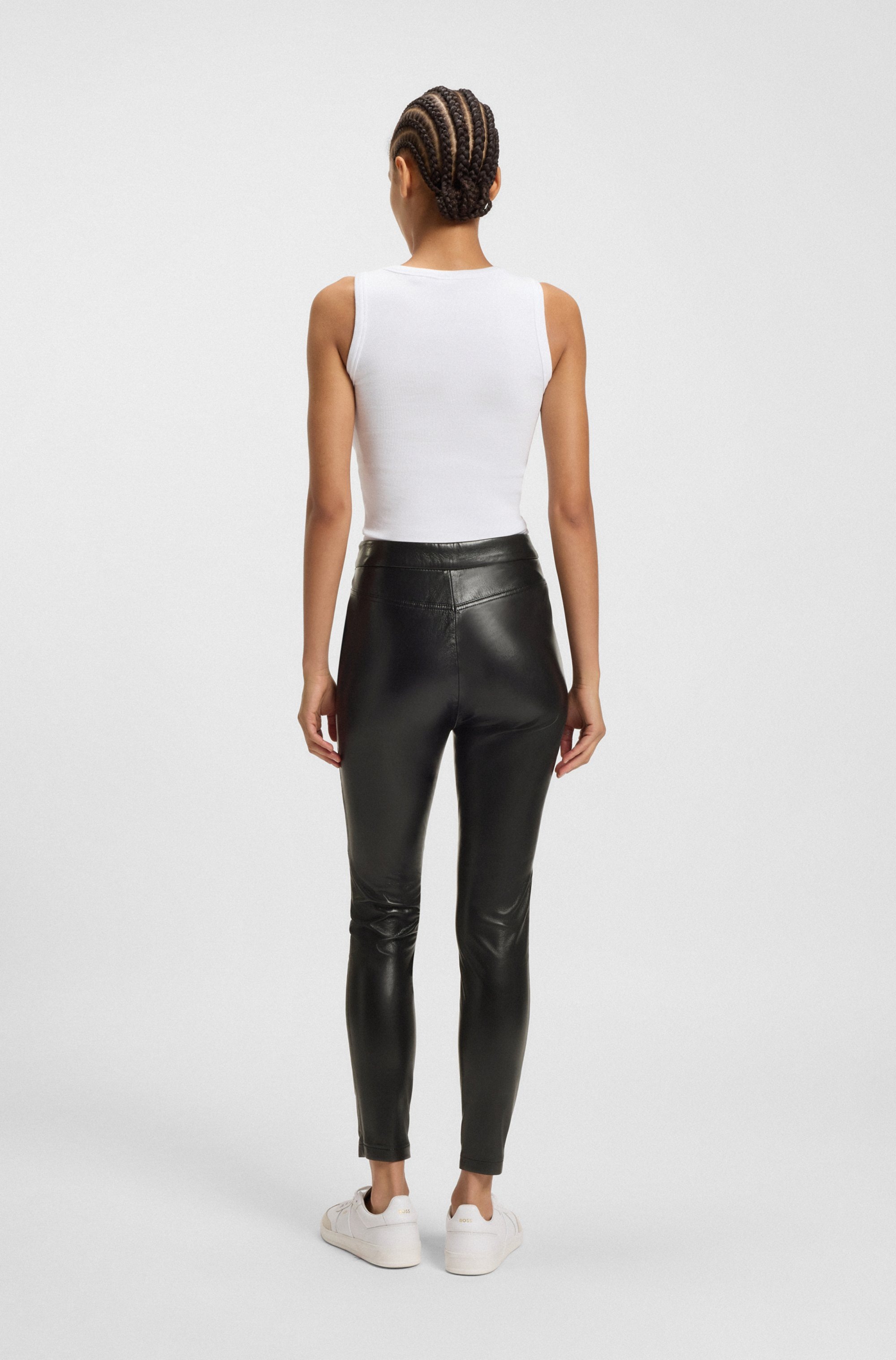 BOSS ORANGE Leggings »Taskin Premium Damenmode«, Slim Fit in Lederoptik