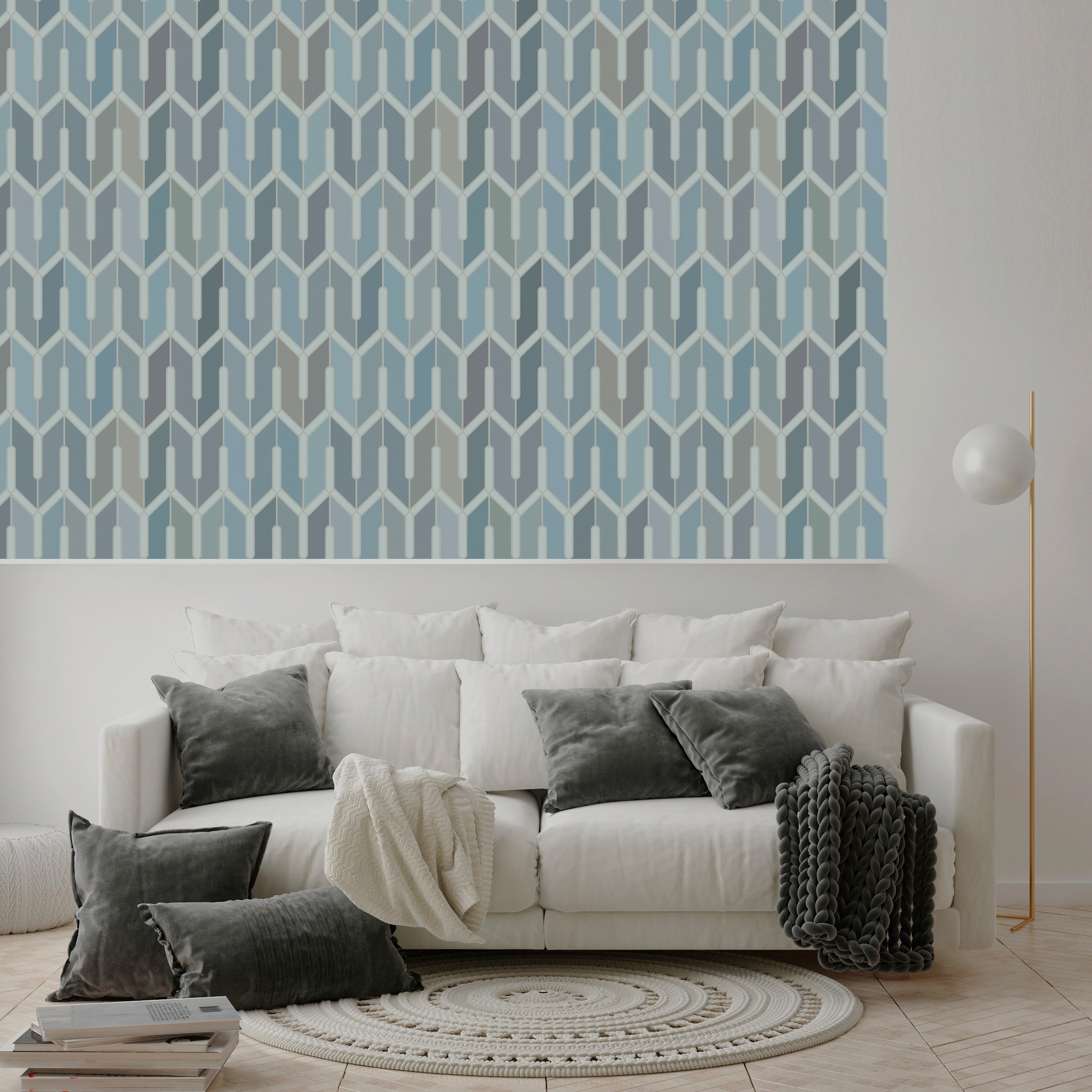 queence Vinyltapete »Ella«, Streifen, 90x250cm, selbstklebend, kinderleichte Anbringung, Sticker