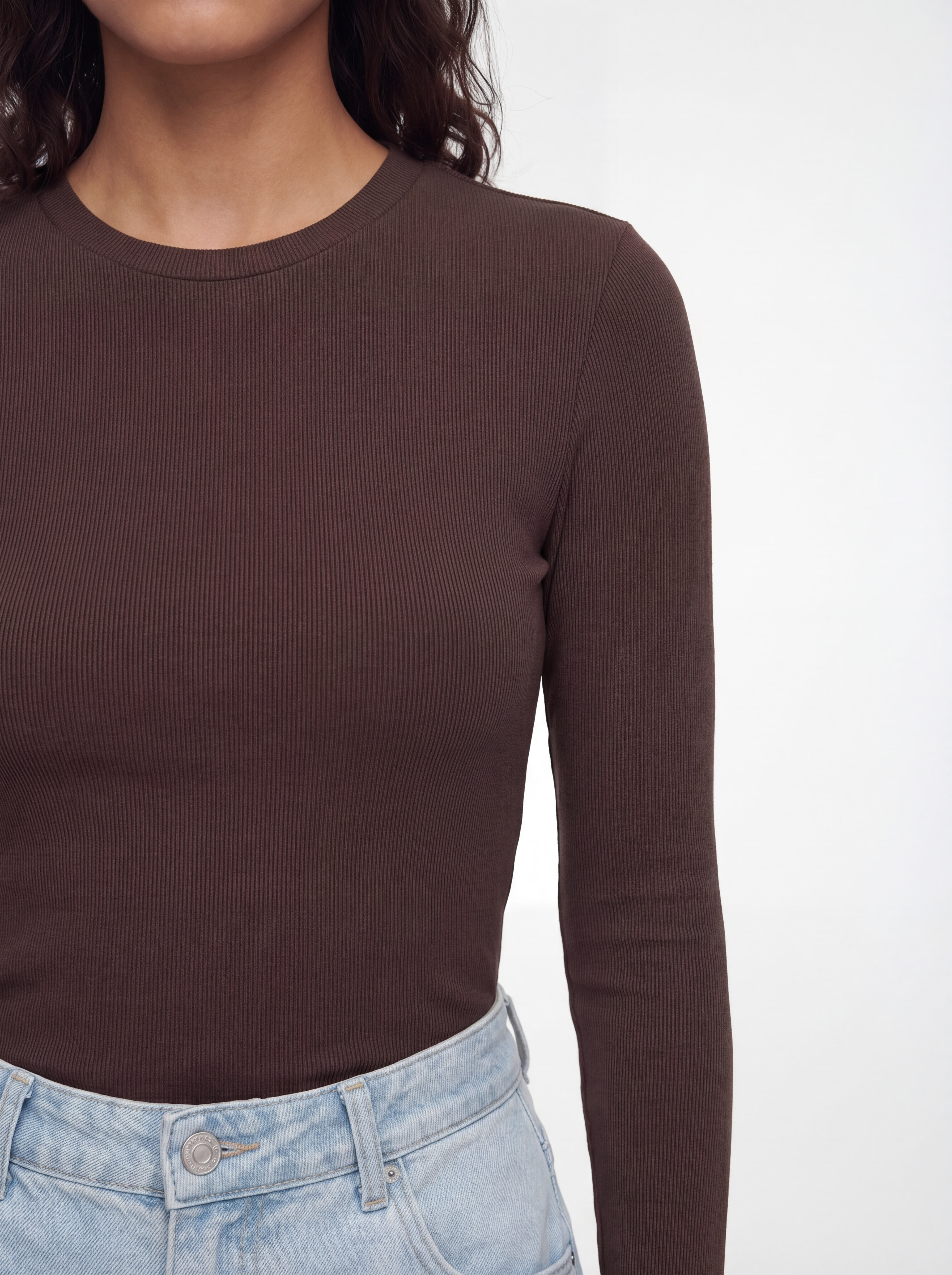 LeGer Longsleeve "Cinzia, LeGer by Lena Gercke" Rundhals, schmale Passform
