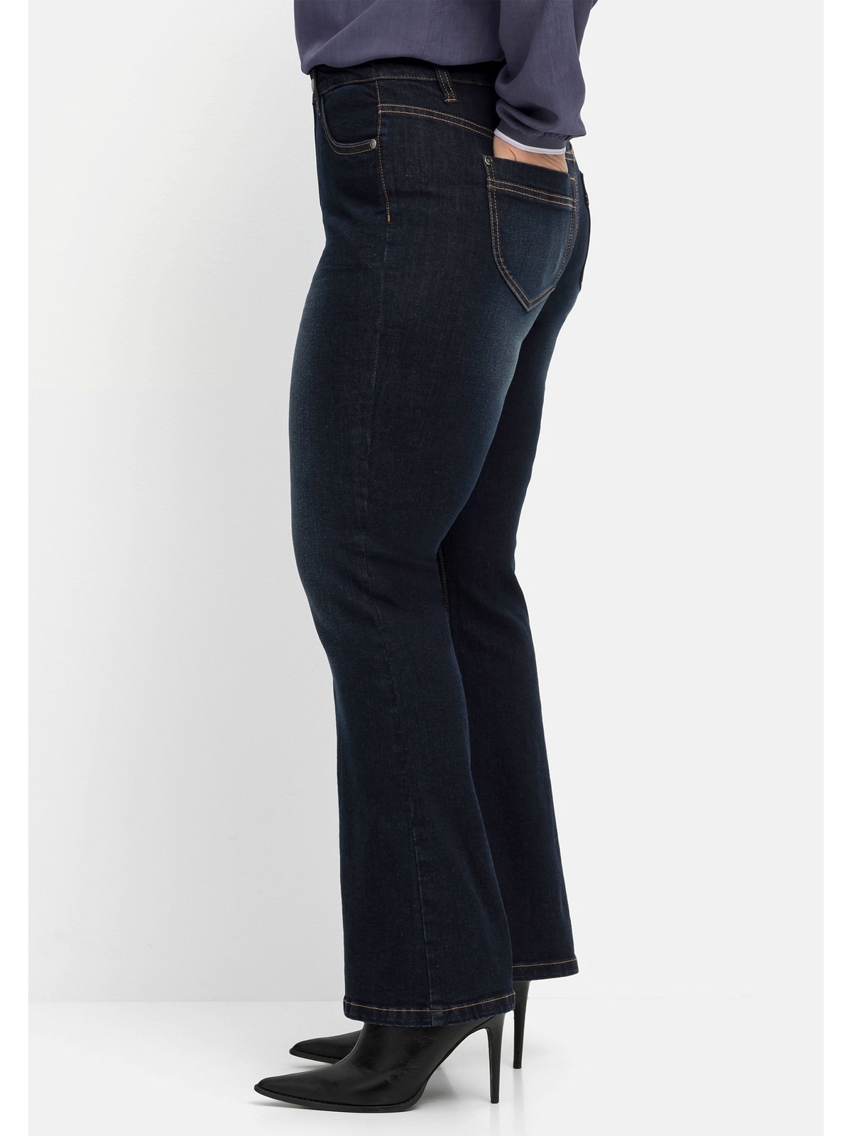 Sheego Bootcut-Jeans »Große Größen«, mit Used-Effekten, extralang kaufen |  BAUR