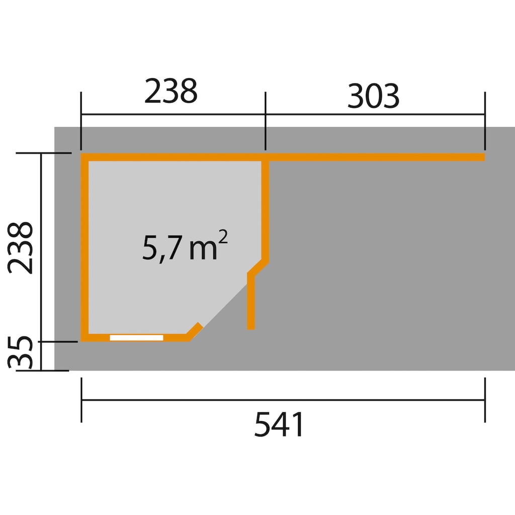 weka Gartenhaus »Designhaus 213B Gr.1«, (Set)