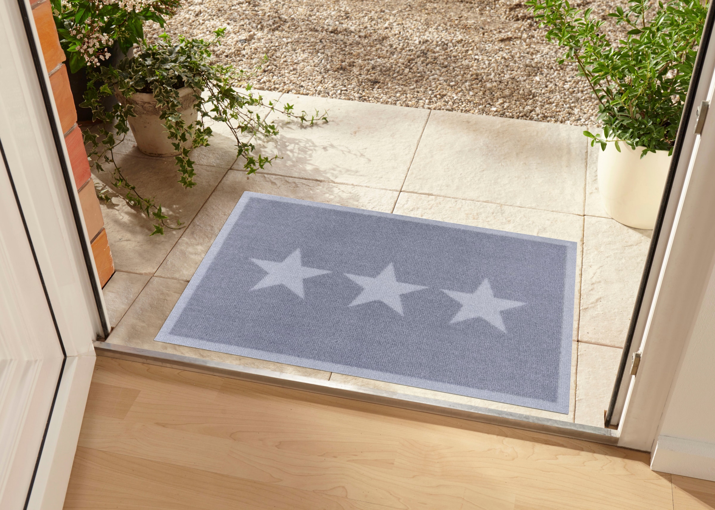 HANSE Home Teppich auf | Eingangsbereich, »Sterne«, Rechnung rechteckig, Gemustert, Waschbar, Robust, Stars, BAUR Rutschhemmend