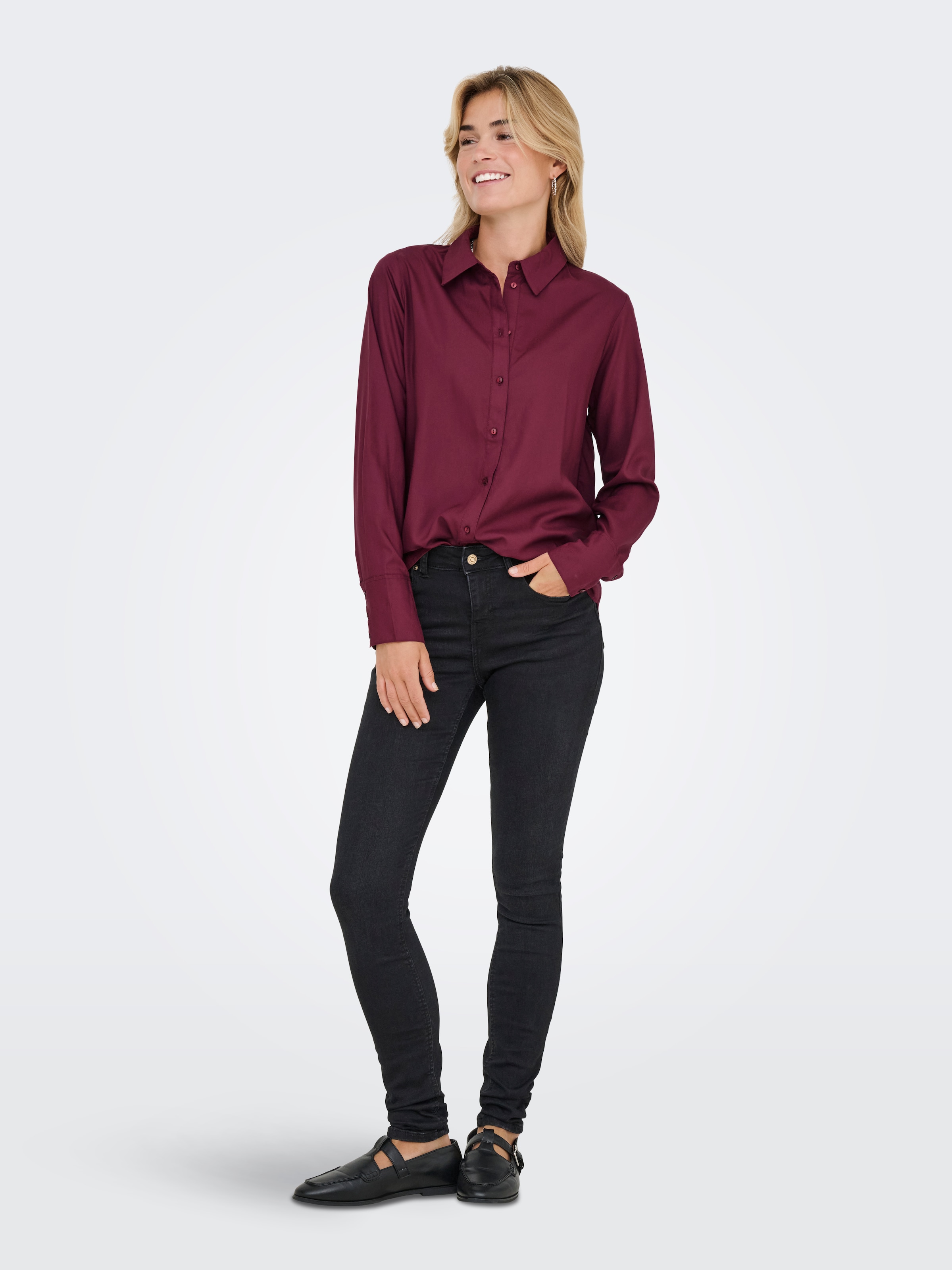 ONLY Hemdbluse »ONLBERIT LIFE L/S SHIRT WVN«