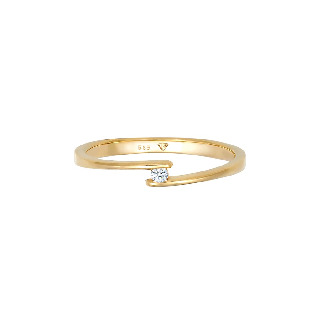 Elli DIAMONDS Verlobungsring »Verlobungsring Diamant (0.03 ct.) 585 Gelbgold«