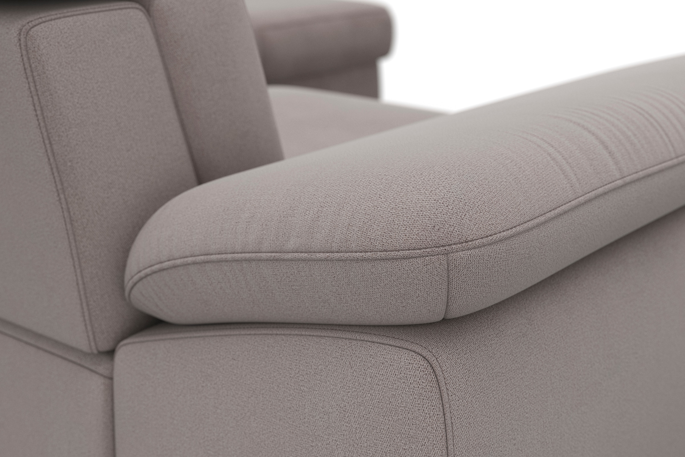 sit&more Ecksofa »Cabrio L-Form, mit Sitztiefenverstellung, Arm- und Kopfteilverstellung«, 3 Nierenkissen, Federkern, optional Bettfunktion und Stauraum