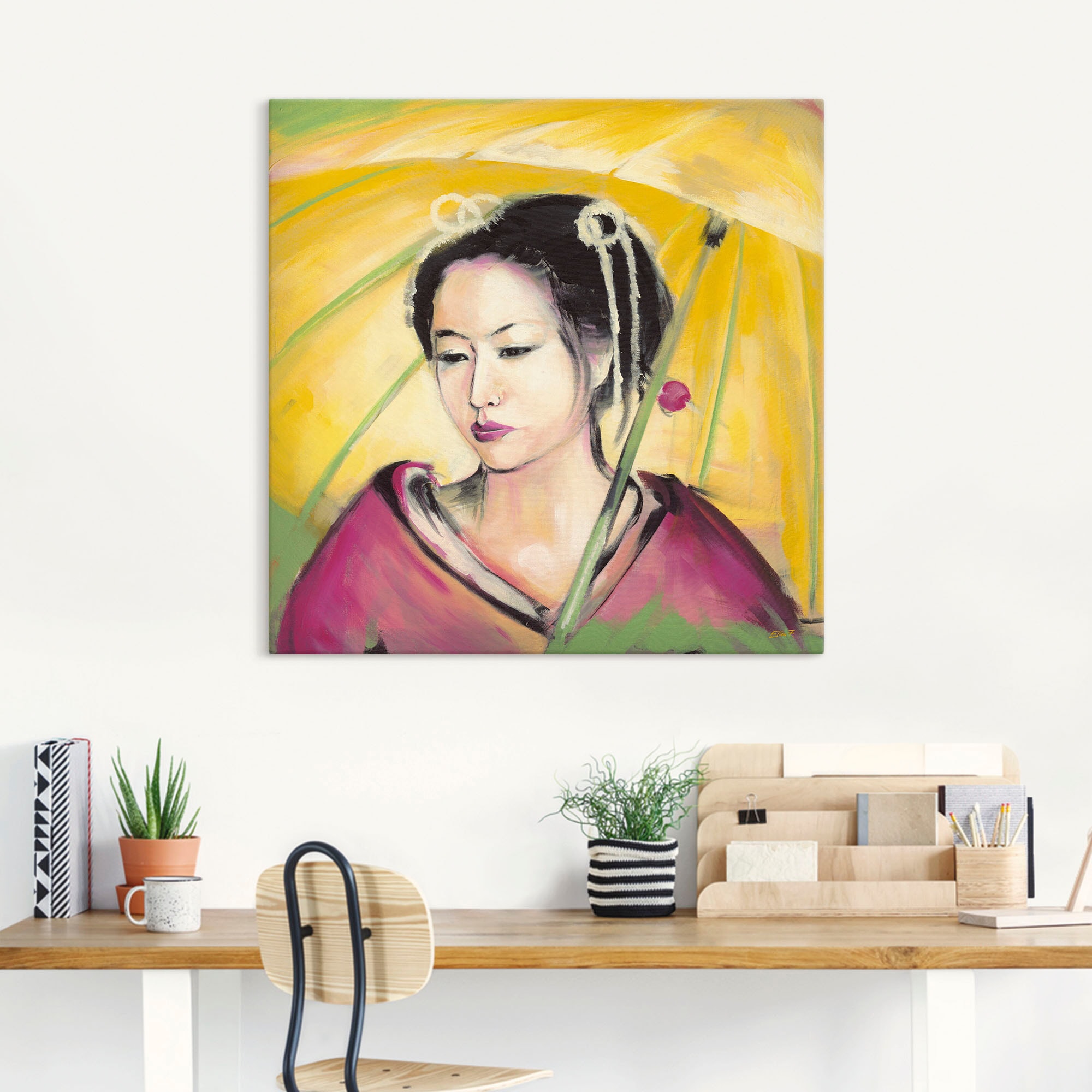 Artland Leinwandbild »Geisha« Frau 1 Stk. tlg. auf Holzrahmen gespannt