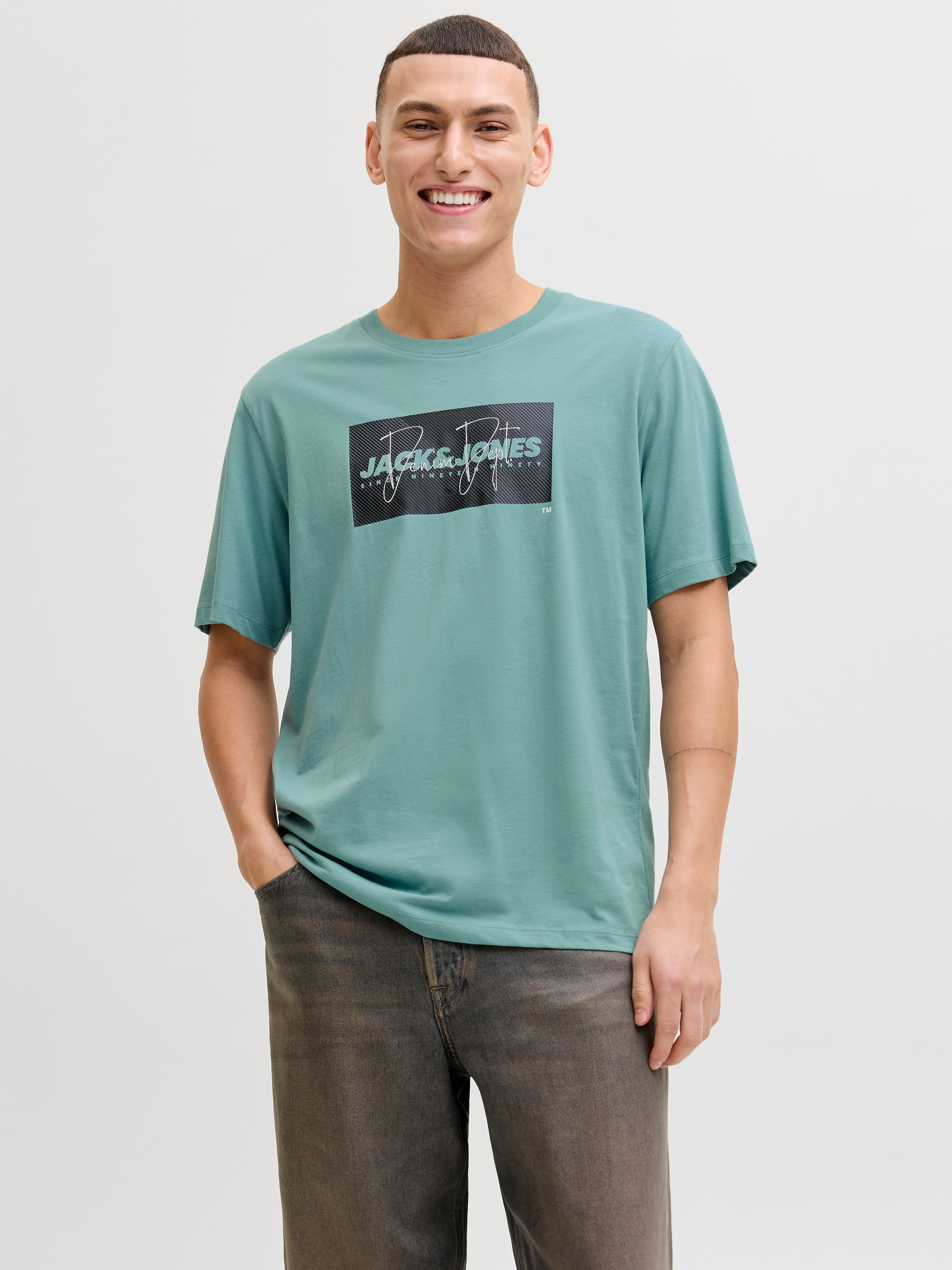 Jack & Jones Rundhalsshirt "JJCOLE PRINT TEE SS CREW NECK"