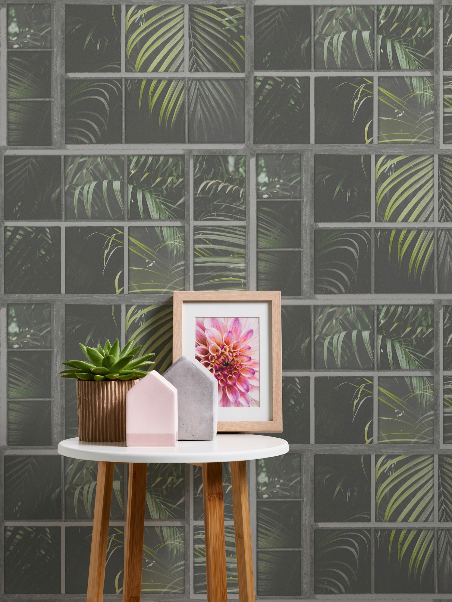 living walls Vliestapete »Industrial«, botanisch-floral-Motiv, Dschungeltapete Tapete Palmen Tapeten Wohnzimmer Schlafzimmer Küche