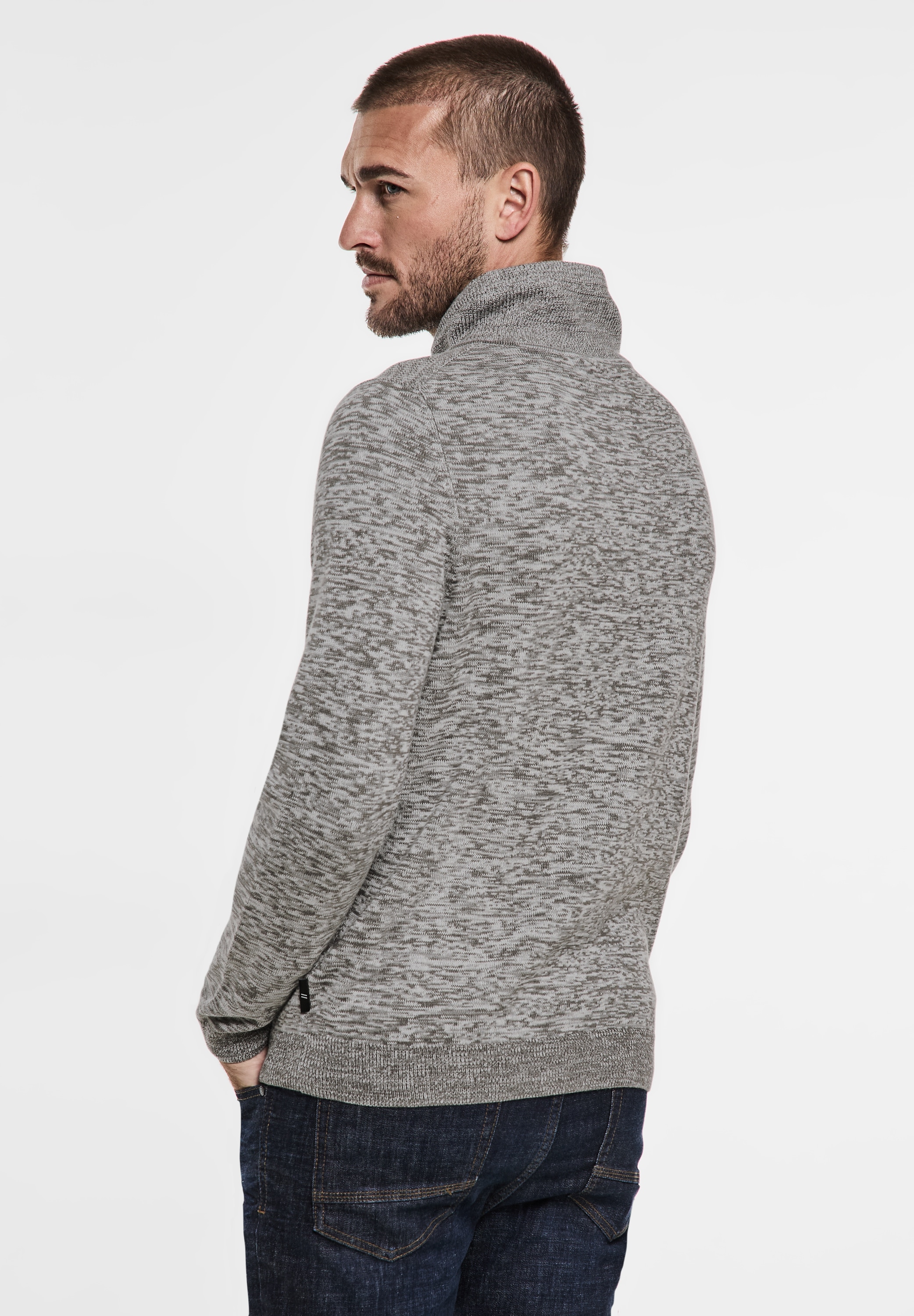 STREET ONE MEN Stehkragenpullover, mit Stehkragen