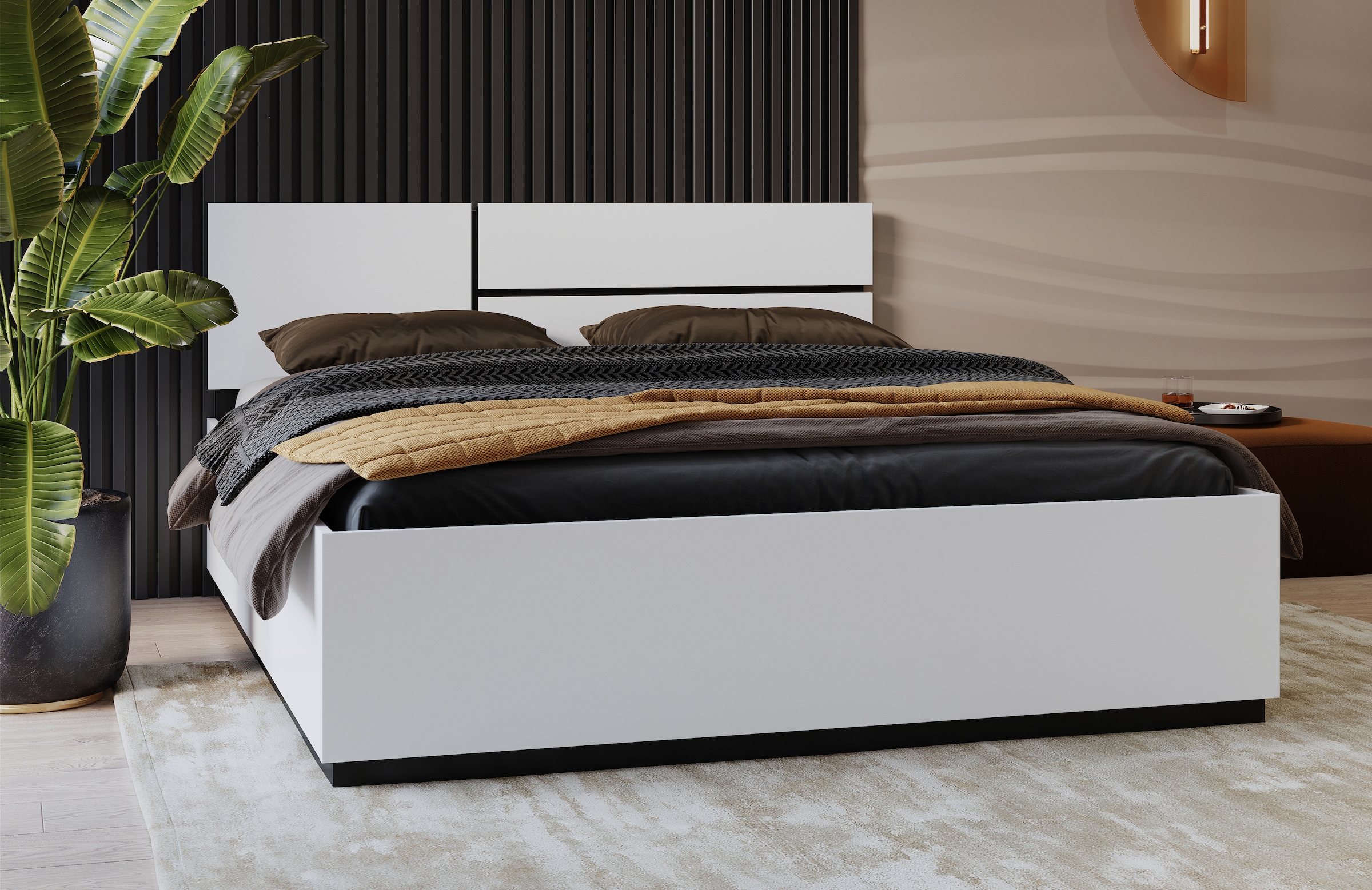 OTTO home Bett "Cross, moderner Bettrahmen" Doppelbett in zwei Grössen, sta günstig online kaufen