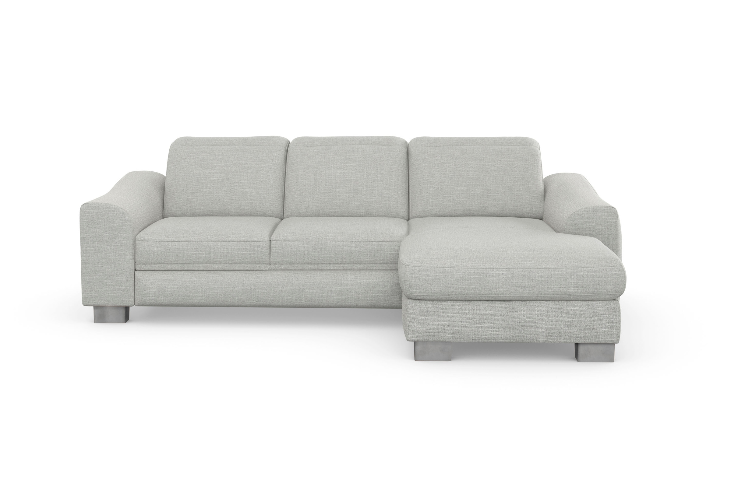 sit&more Ecksofa »Dundee L-Form« mit Federkern und Edelstahlfüßen, wahlweise mit Kopfteilverstellung