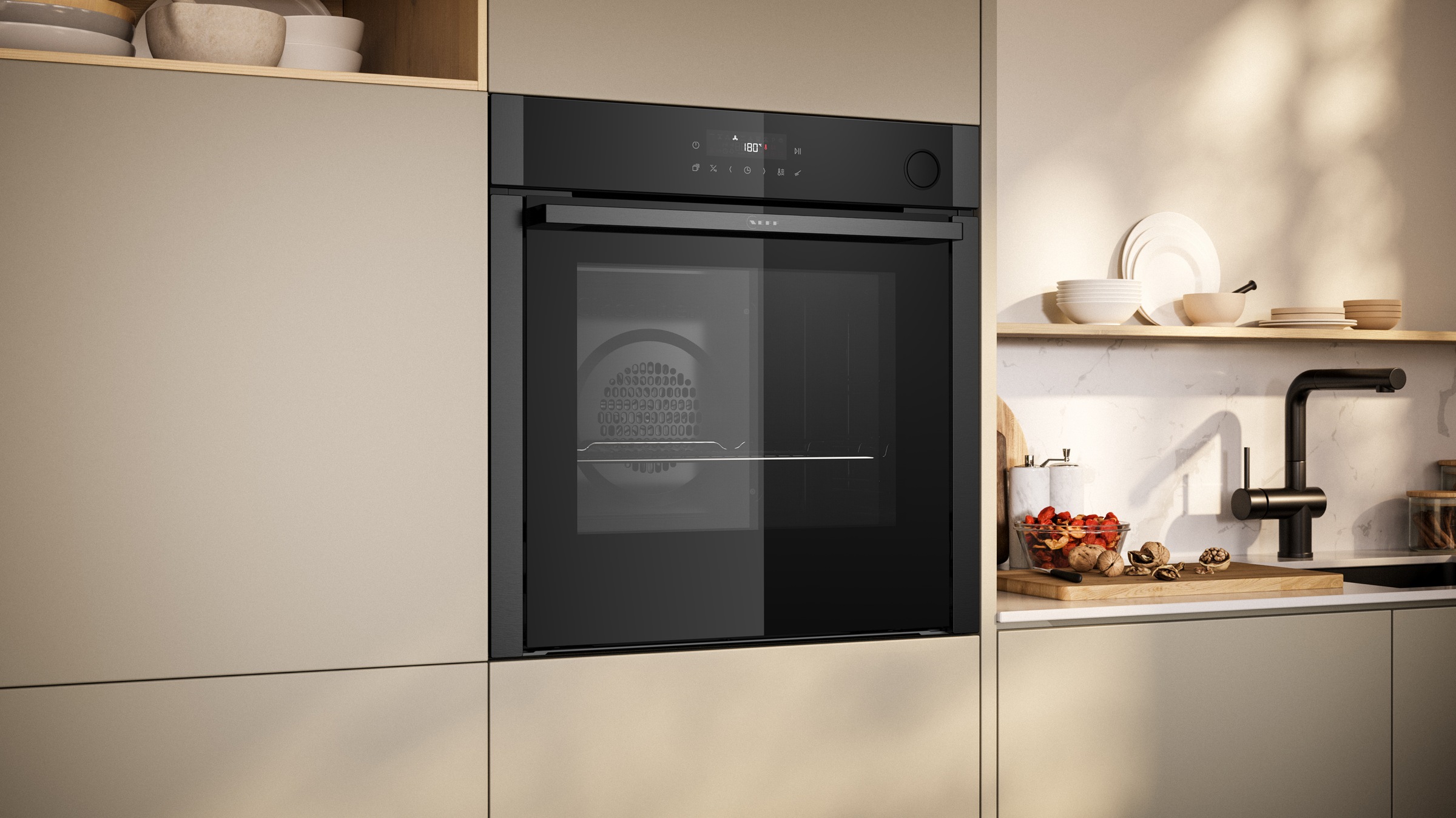 NEFF Pyrolyse Backofen "B6AVJ7AG3" mit Pyrolyse-Selbstreinigung Voll versenkbare Hide Backofentür & saftiges Added Steam