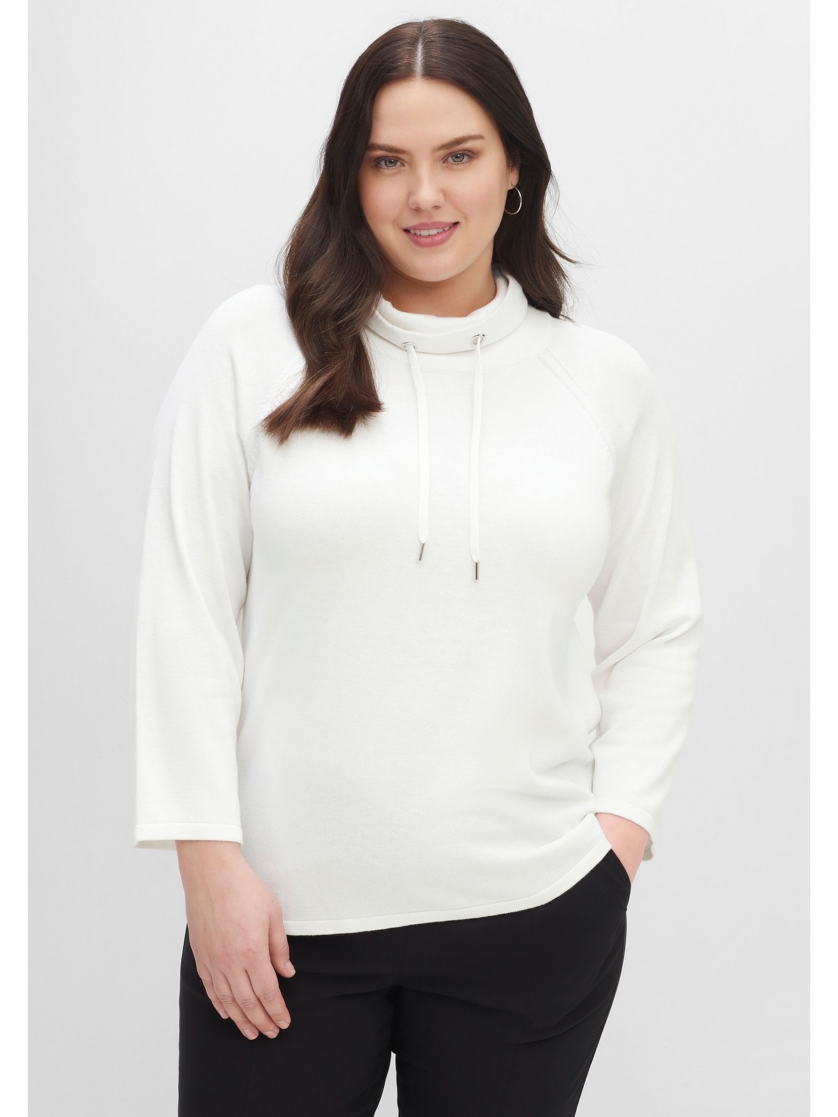 Sheego 3/4 Arm-Pullover »Große Größen«, mit weitem Stehkragen online  bestellen | BAUR
