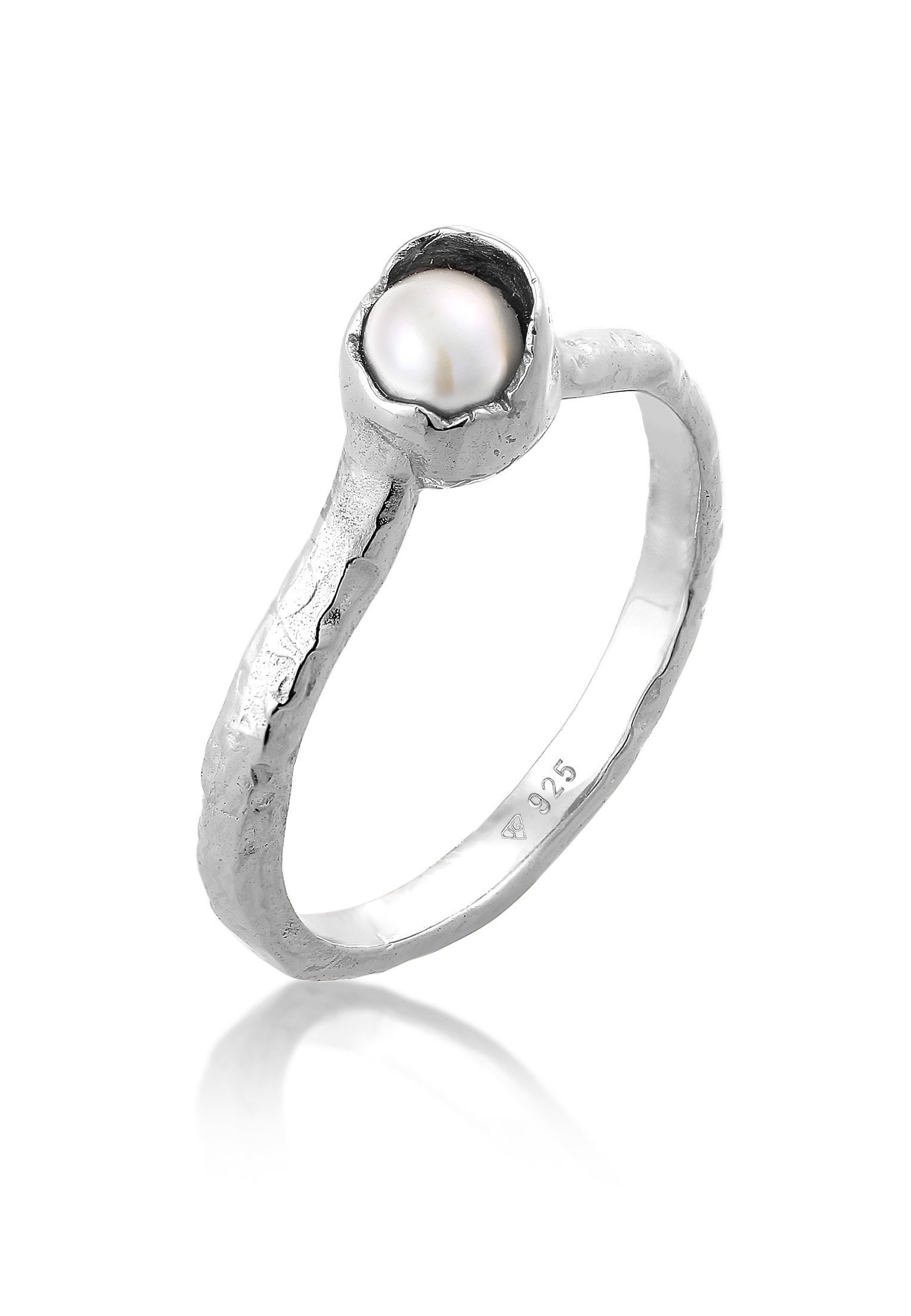 HAZE & GLORY Perlenring »Ring Stapelring Süsswasserperle - Mutiara 925 Silber«