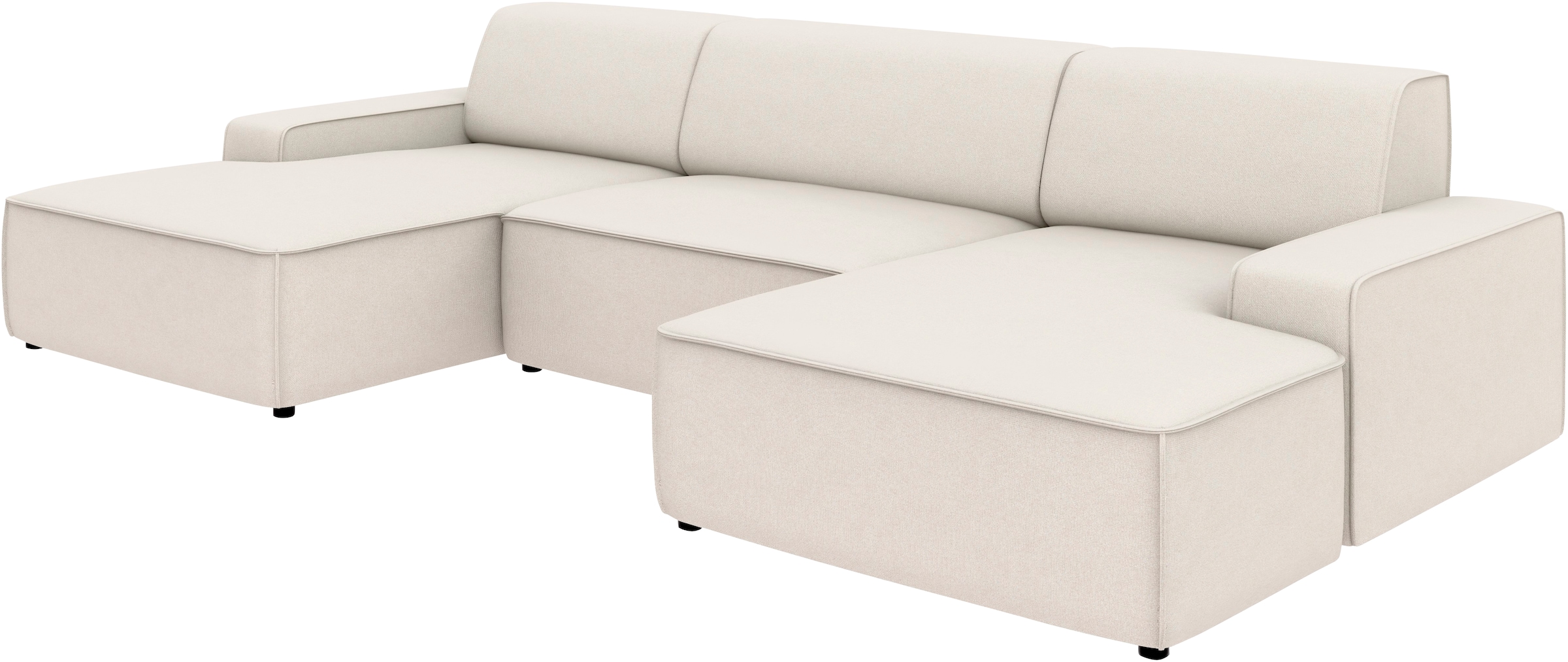 TRENDMANUFAKTUR Wohnlandschaft »Graz, wahlweise mit Sitzvorschub und Bettkasten, U-Form, Breite 329 cm«, in Cord-, haustierfreundlichem LEO Struktur- oder LUMOS-3D-Bezug