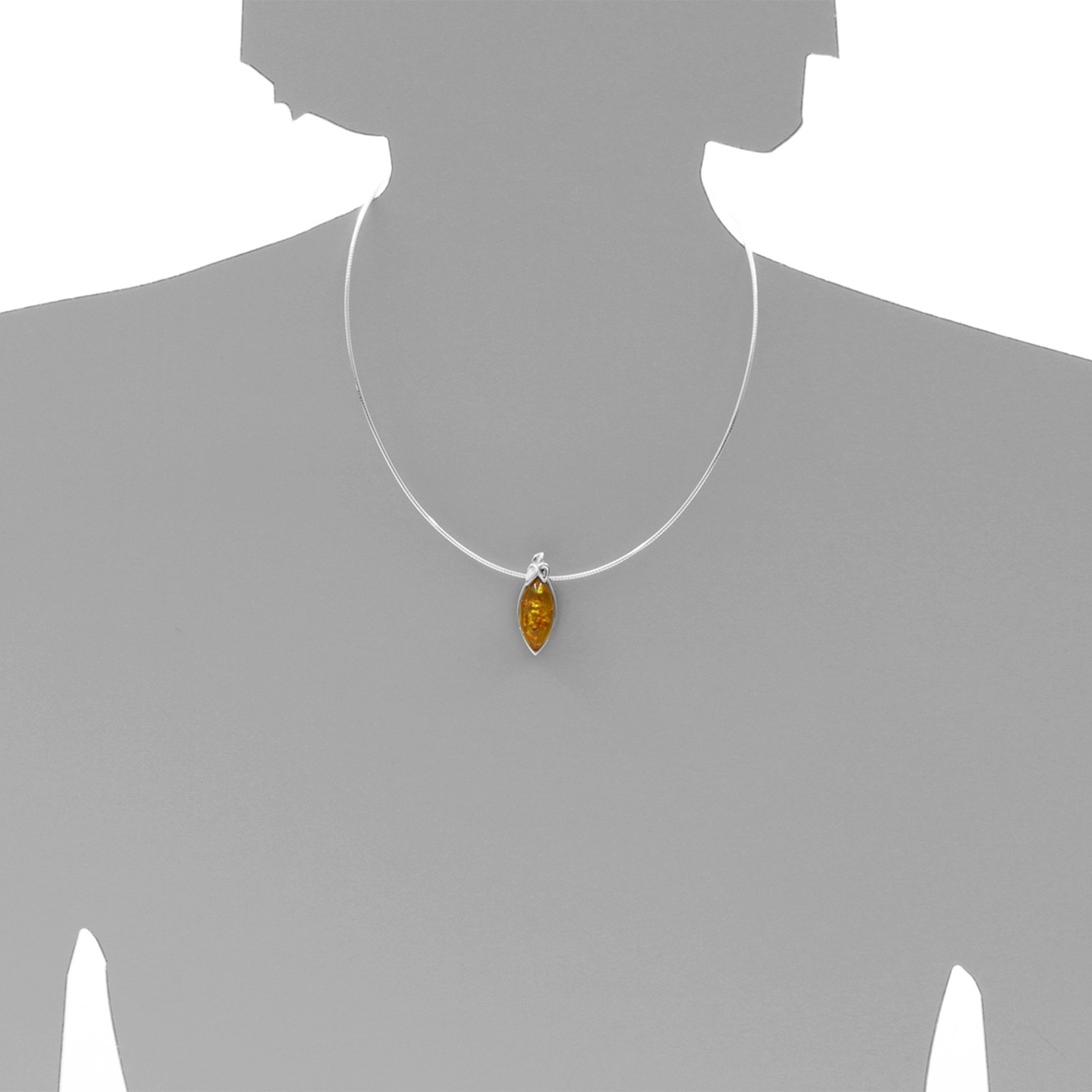 Kette mit Anhänger OSTSEE-SCHMUCK "- Gleiter-Majken - Silber 925/000 - Bernstein" Gr. 45, silber (silber 925, silberfarben, weiß), Schmuck_Sets, Damen, 45, Silber 925 (Sterlingsilber) 3