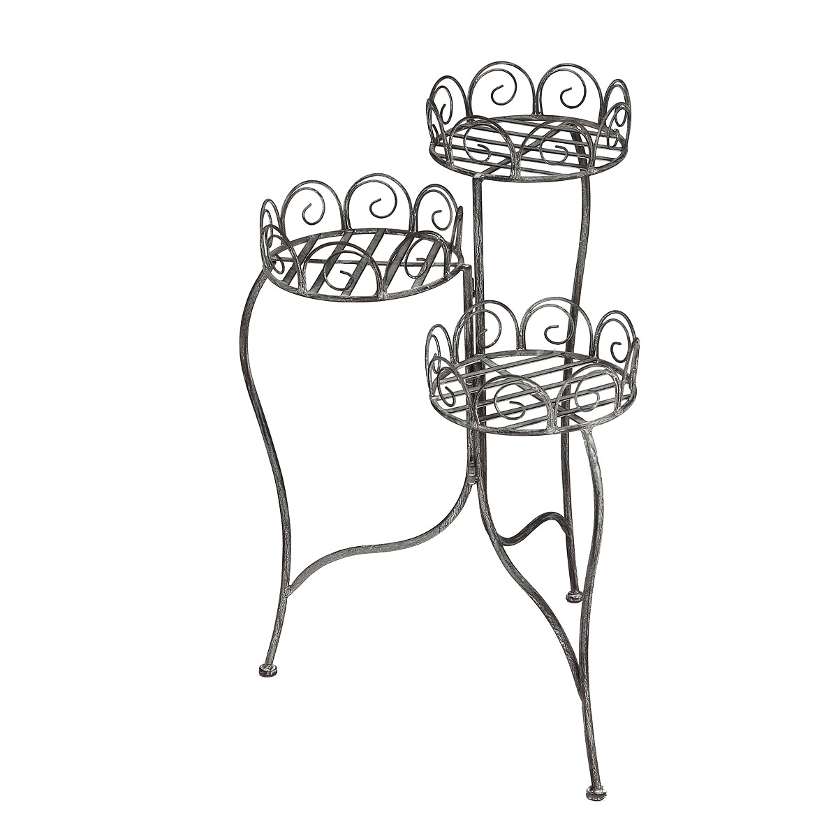 Ambiente Haus Blumenhocker "Blumenständer in grau (H) 70cm" 1 Stk. tlg. aus Schmiedeeisen mit Pulverbeschichtung für Innen- und Außenbereich