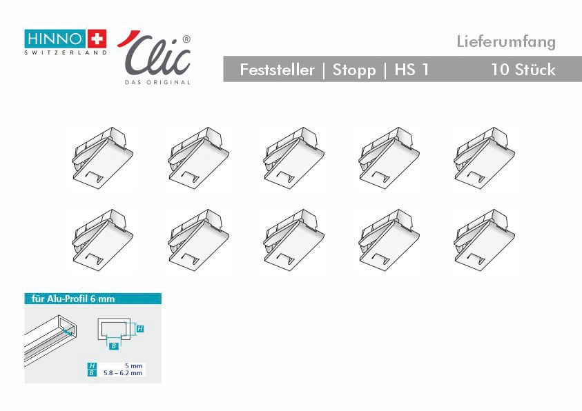 HINNO Feststeller »hinno-stop HS01«, (10 St.), HINNO Clic-Feststeller