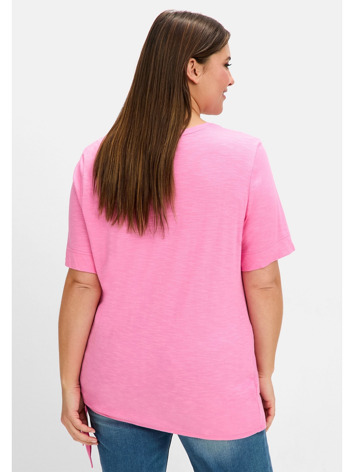 Sheego T-Shirt "Große Größen", mit Knotendetail am Saum günstig online kaufen