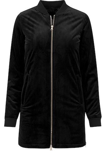 Allwetterjacke »Urban Classics Damen Ladies Long Velvet Jacket«, (1 St.), ohne Kapuze