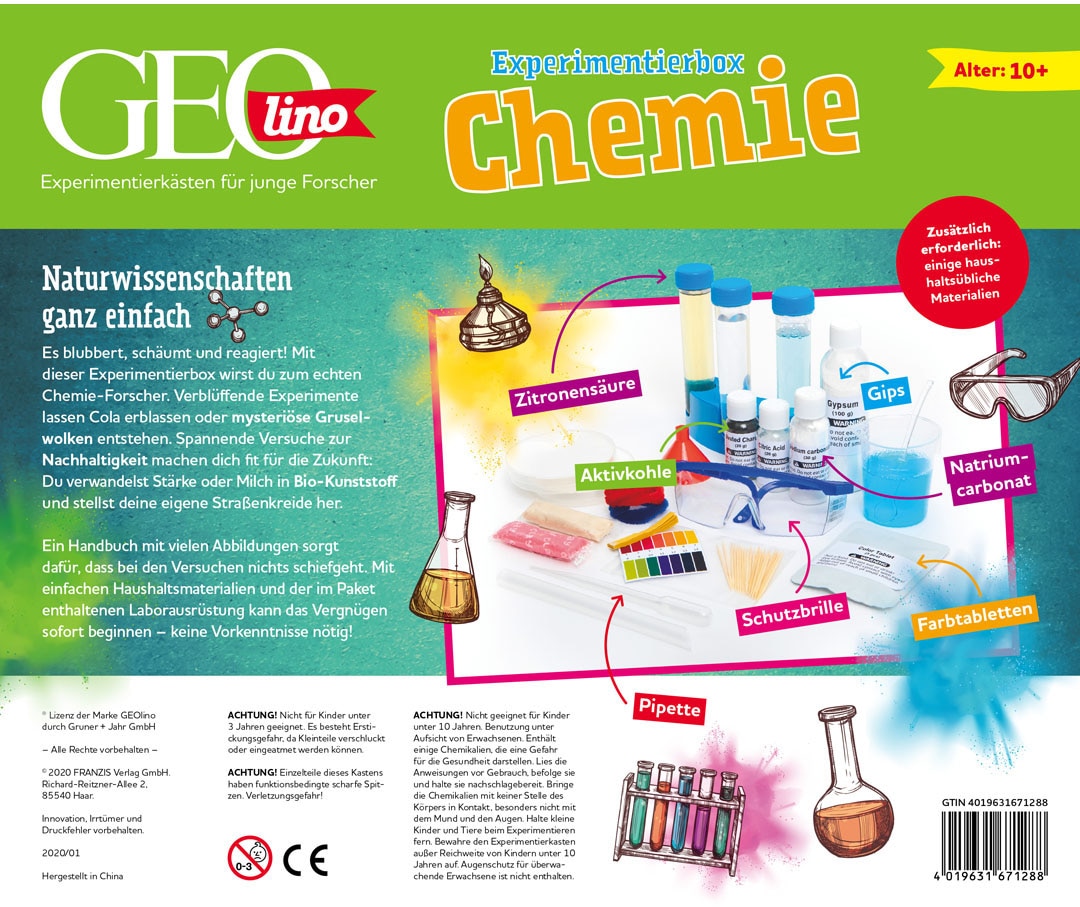 Franzis Experimentierkasten »GEOlino, Experimentierbox Chemie«