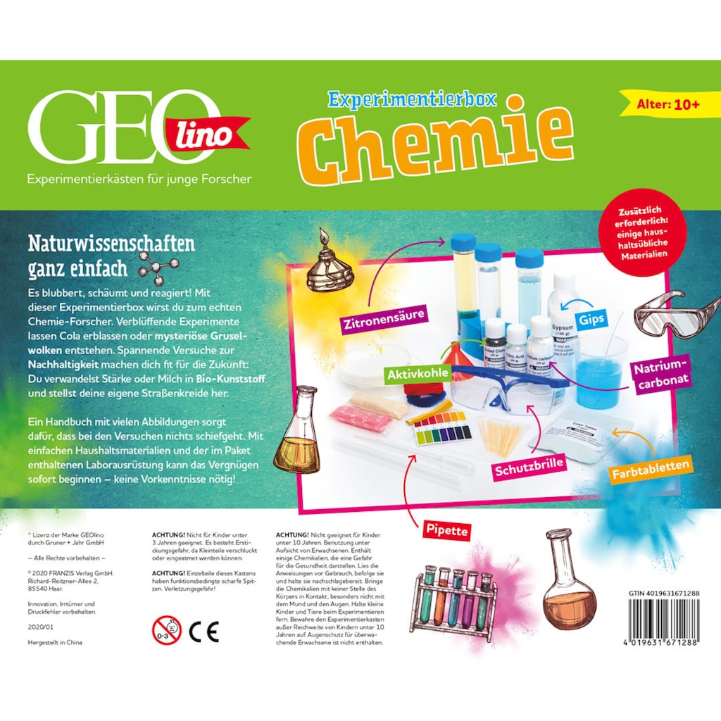 Franzis Experimentierkasten »GEOlino, Experimentierbox Chemie«