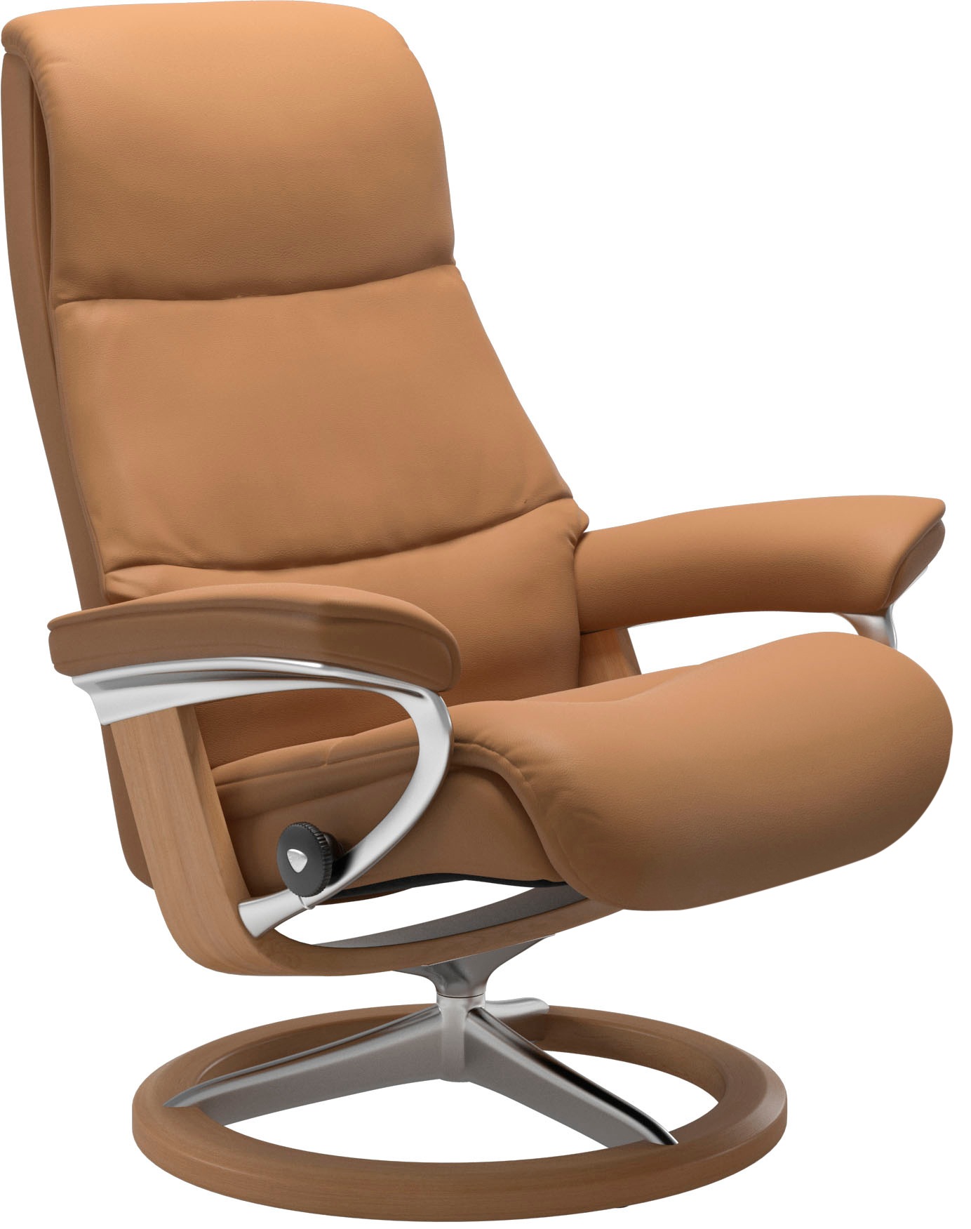 Stressless® Relaxsessel »View«, (Set, Relaxsessel mit Hocker), mit Signature Base, Größe S,Gestell Eiche