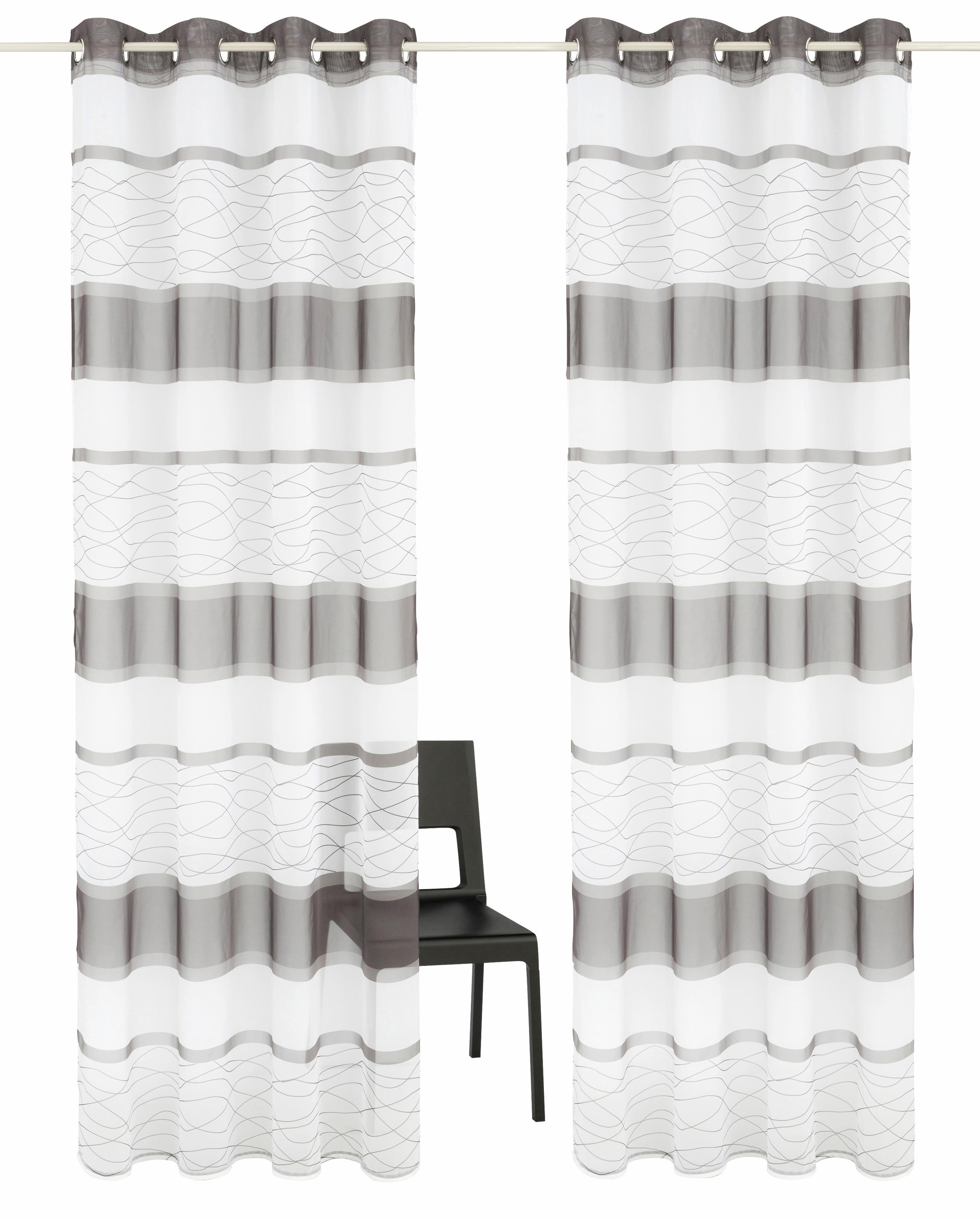 my home Gardine "Jay" Ösen 2 Stk. tlg. Vorhang, 2-er Set, Fertiggardine, tr günstig online kaufen