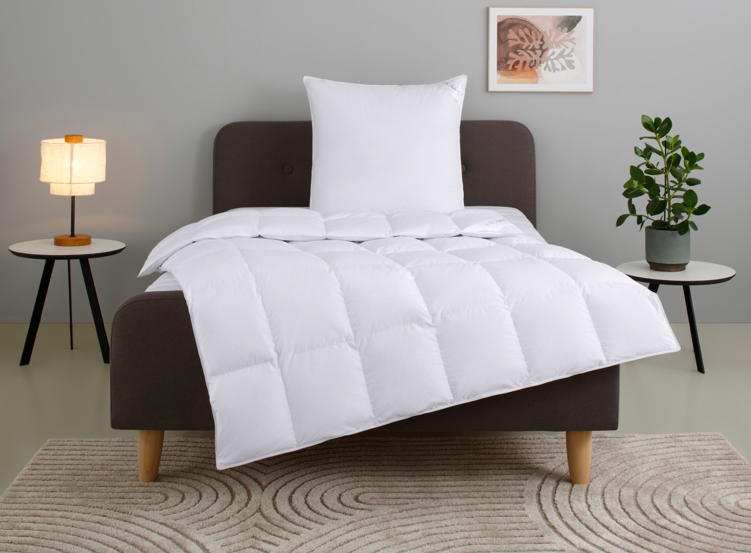 Home affaire Gänsedaunenbettdecke + Kopfkissen "Litrone Bettdecke 135x200 c günstig online kaufen
