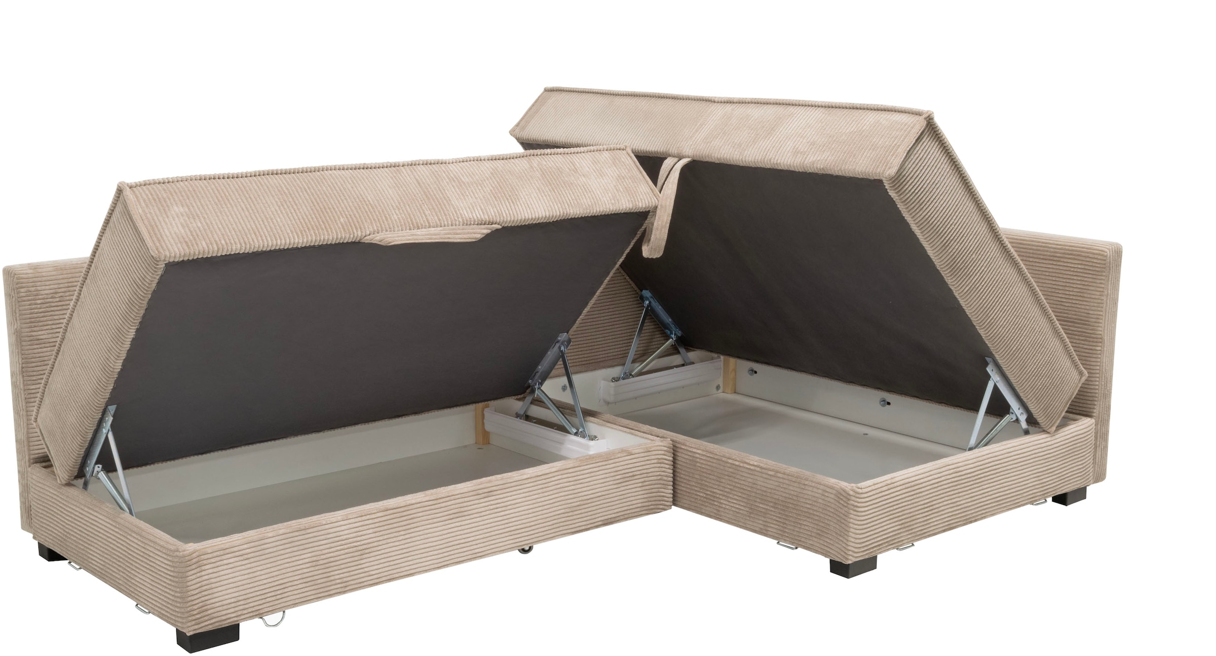 Home affaire Ecksofa »Night & Day L-Form, B: 316 cm mit Dauer-Schlaffunktion 180x200 cm« Set: Sofa & Hocker, Bettfunktion, Bettkasten & Kissen, Boxspringbett