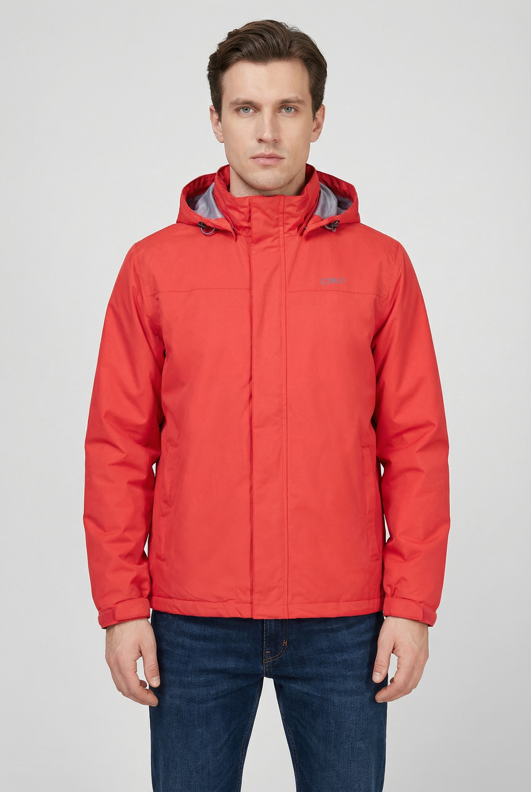 CMP Regenjacke mit Kapuze mit Reißverschlusstaschen, atmungsaktiv, winddicht, wasserdicht