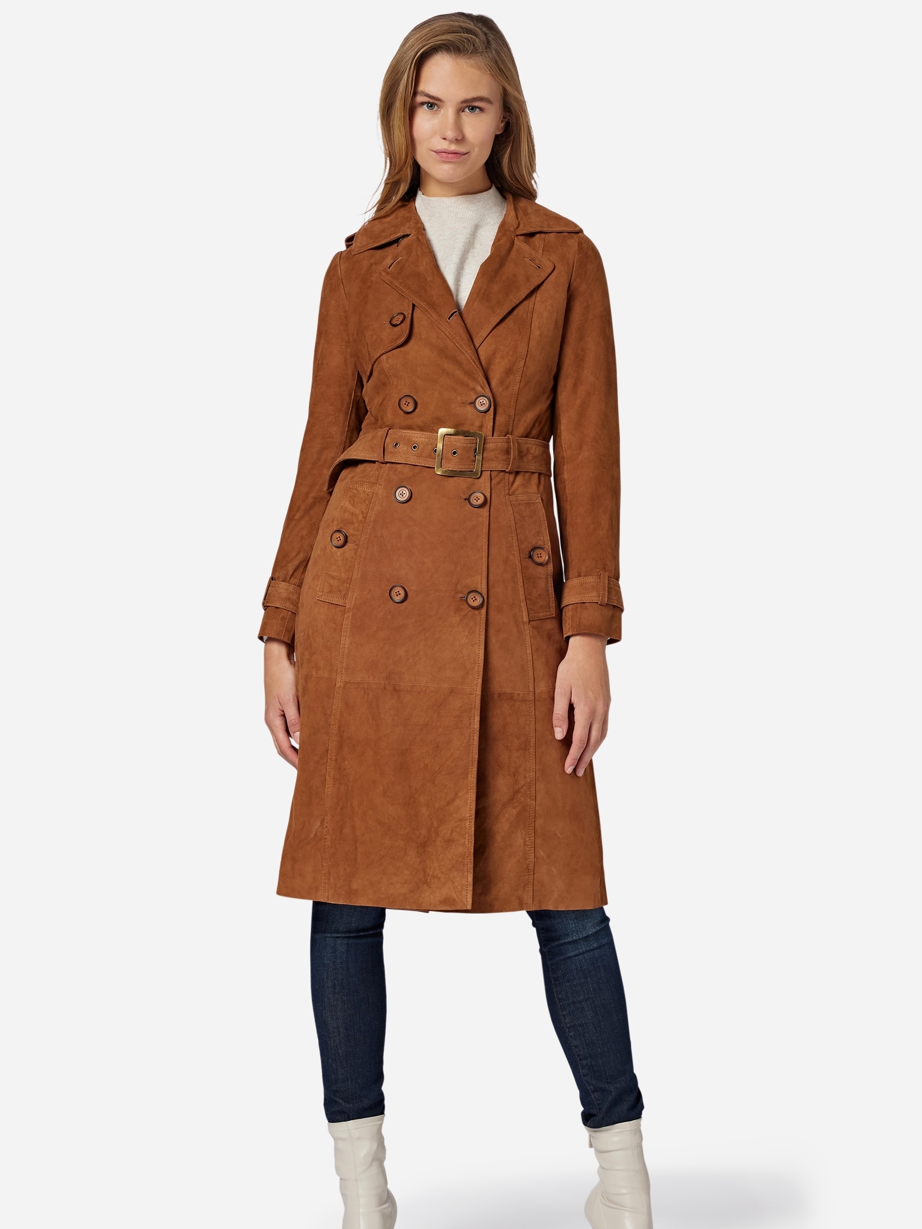 RICANO Trenchcoat »Mantel Gloria« Handgefertigt aus echtem Leder