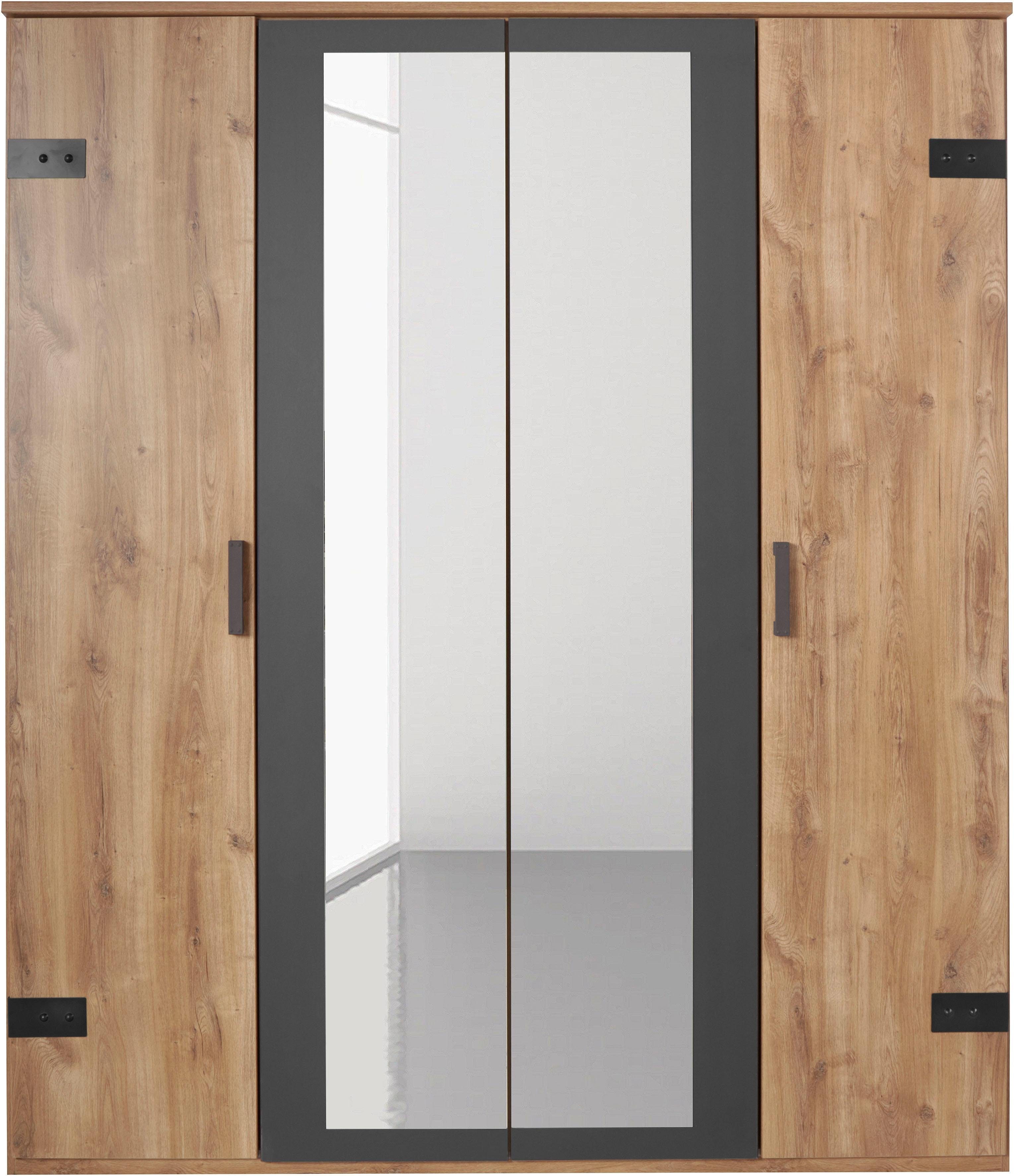 Wimex Drehtürenschrank "Malmö, Kleiderschrank mit Spiegel, Made in Germany" im Industrial Look, 180 oder 225cm breit