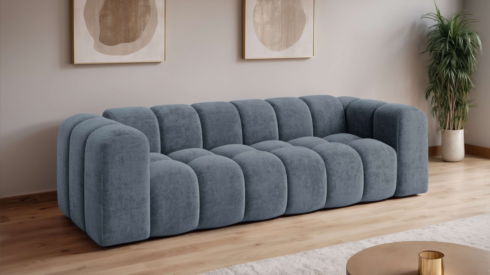 OTTO home Big-Sofa "KALLIE Design-Sofa mit Steppung, Bubble-Optik, Breite 248 cm" moderne Steppung, hoher Sitzkomfort und modernes Design