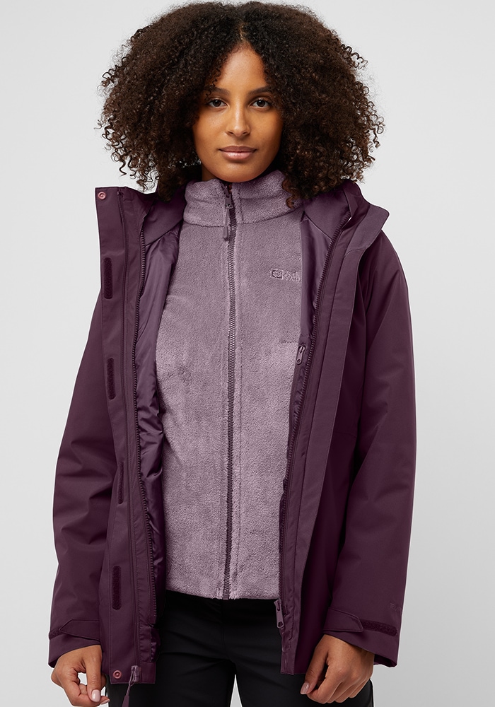 Jack Wolfskin 3-in-1-Funktionsjacke »ROTWAND 3IN1 JKT W«, mit Kapuze