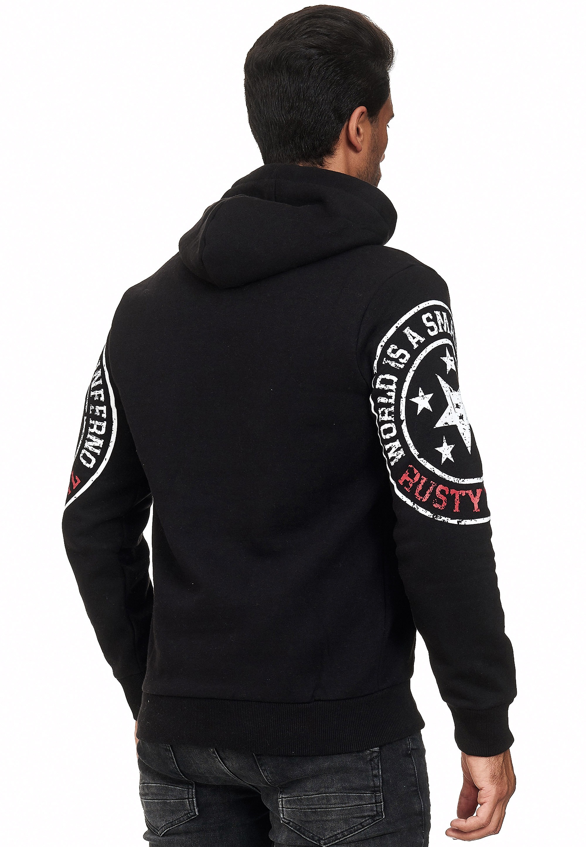 Sweat à capuche homme Rusty Neal Noir et Blanc Taille M 5