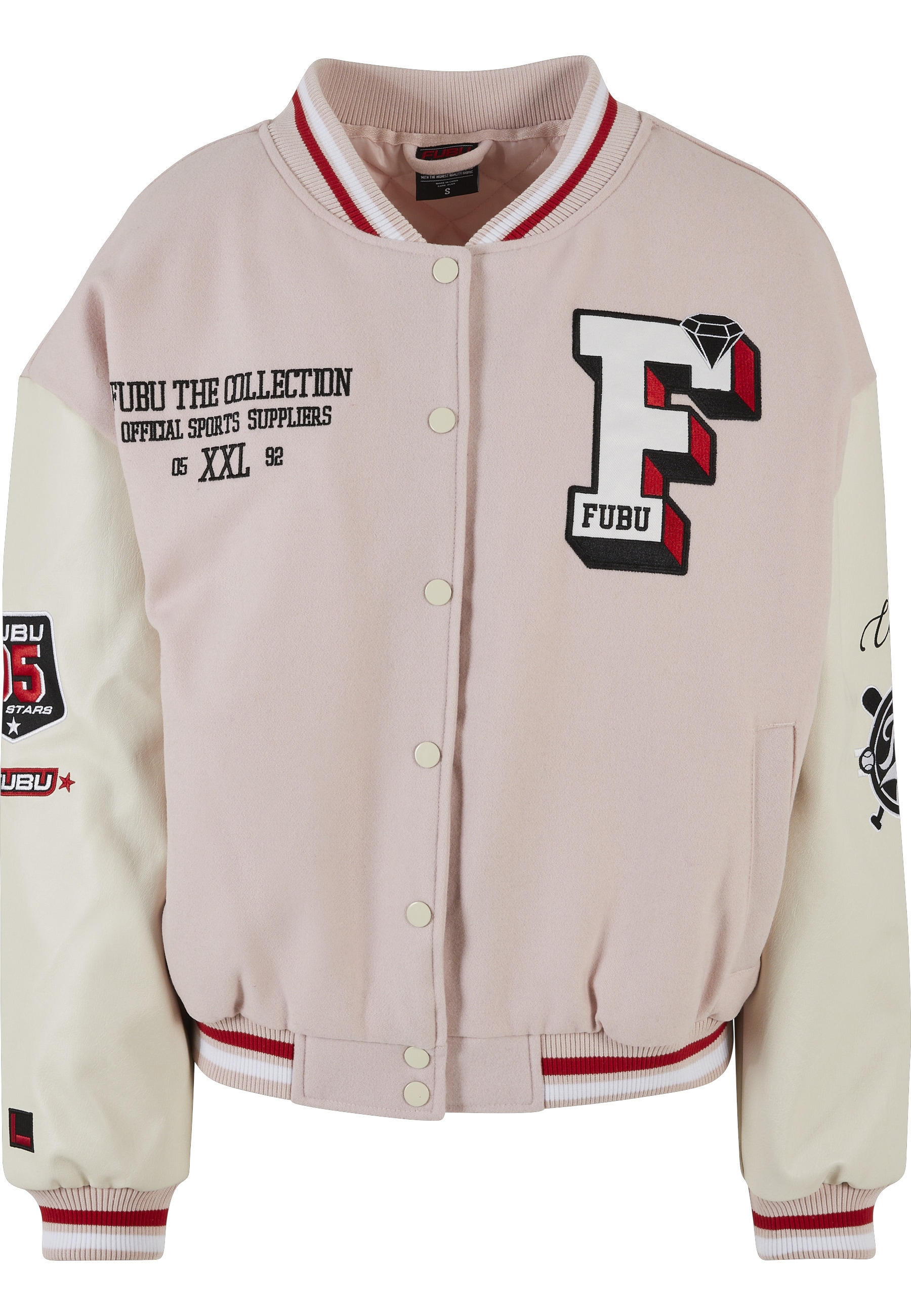 Fubu Anorak "Fubu Damen FW231-017-2 FUBU College Varsity Jacket" 1 Stk. tlg. ohne Kapuze