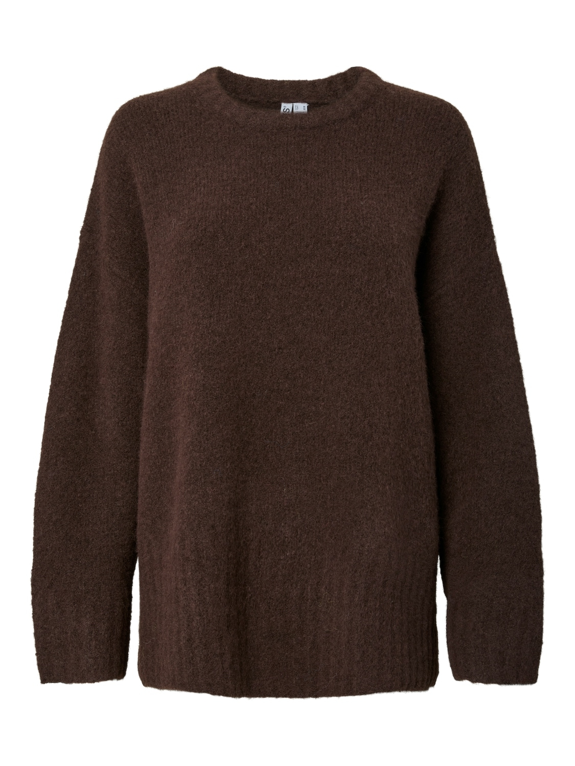 pieces Strickpullover »PCTINA LS O-NECK KNIT NOOS« Materialmix