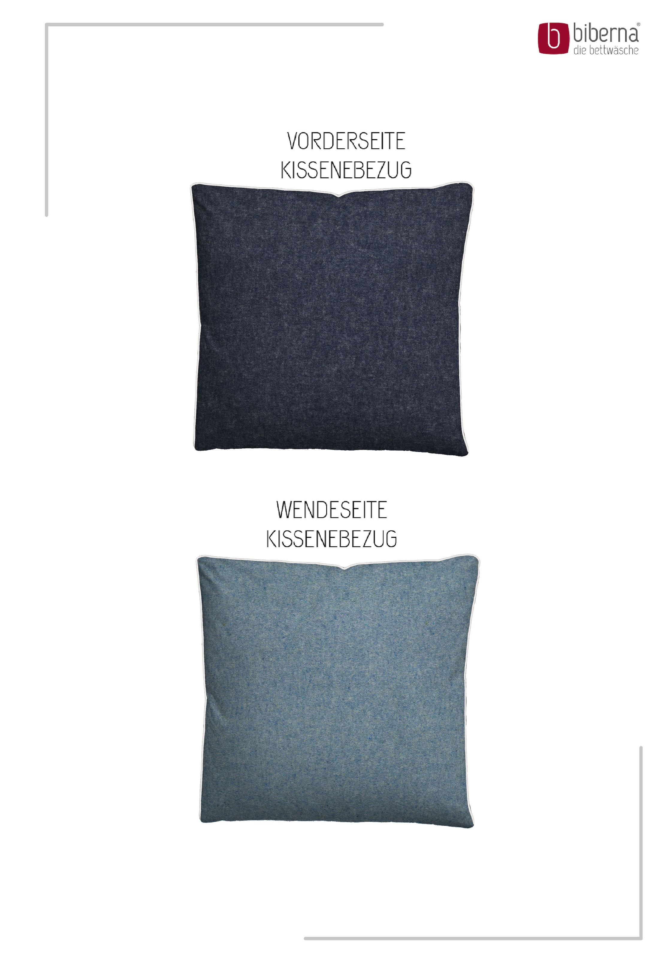 Biberna Kissenbezug »0840500 HERMAL Premium Biber Melange-Flanell 100% Baumwolle« Kissenhülle, wärmend & weich, Reißverschluss, Satinpaspel