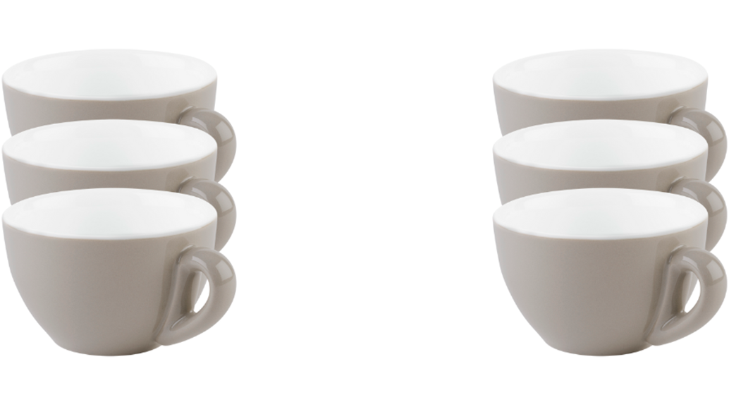 APS Tasse "6er Set Kaffeetassen -SNUG-", Ø 9,5cm x 6cm, 200ml, 6 Stk., grau, Trinkgefäße, für Heißgetränke aller Art geeignet