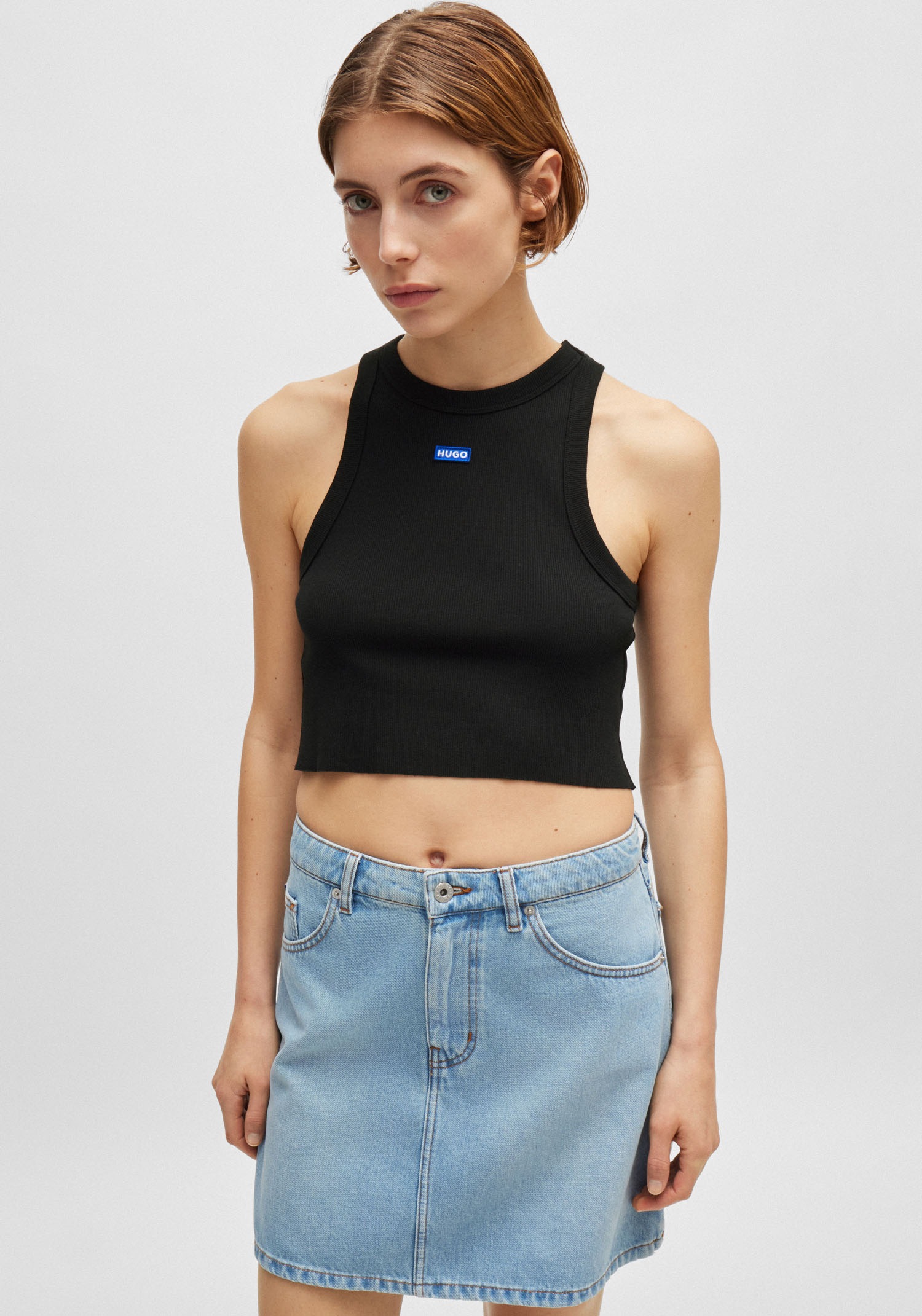 HUGO Blue Tanktop "Baby Tank", Cropped-Form günstig online kaufen