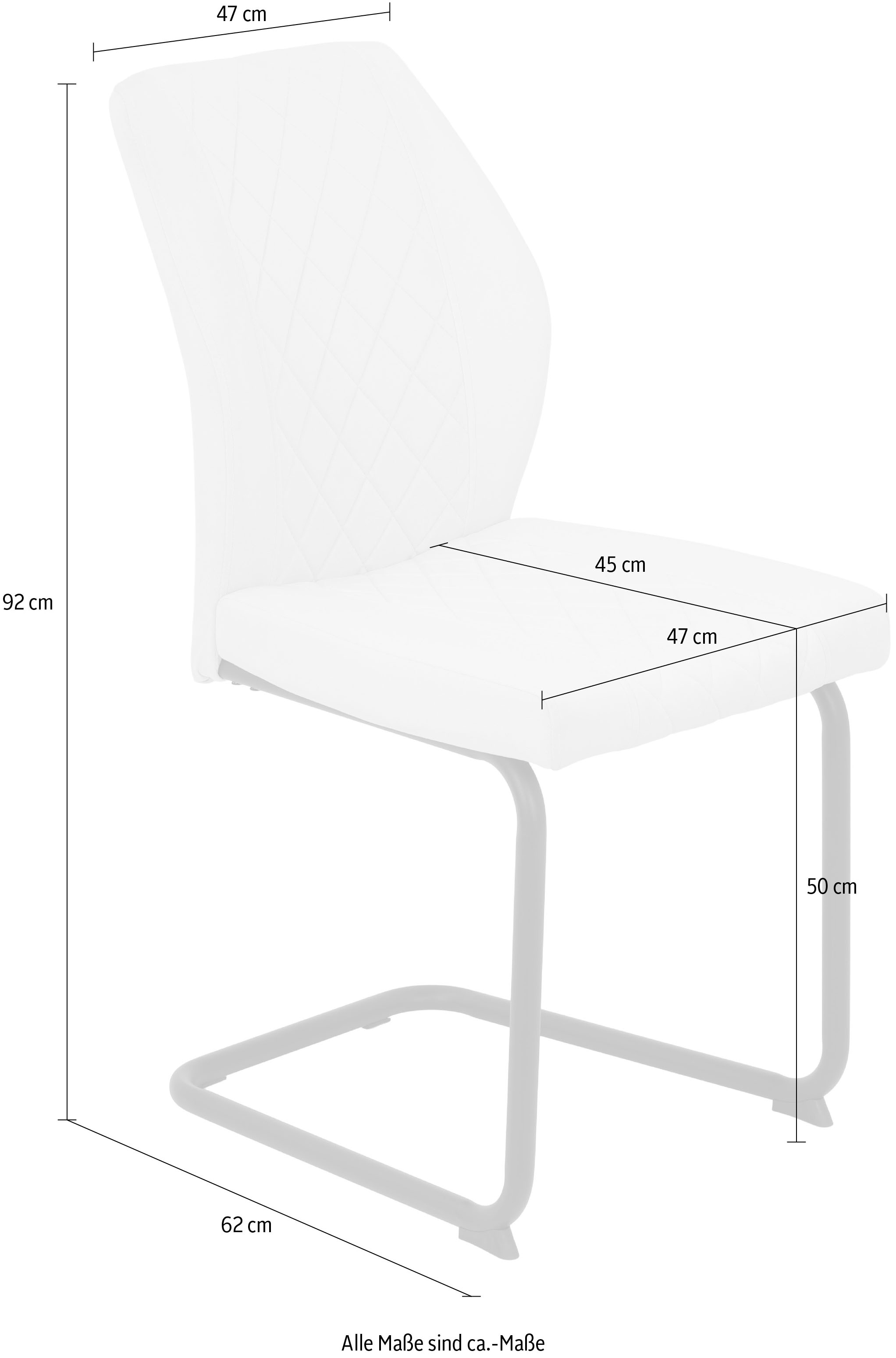 HELA Freischwinger »OSLO«, (Set), 4 St., Microfaser-Samtvelours, Freischwinger,Rautensteppung,Microfaser Samtvelour,140kg belastbar