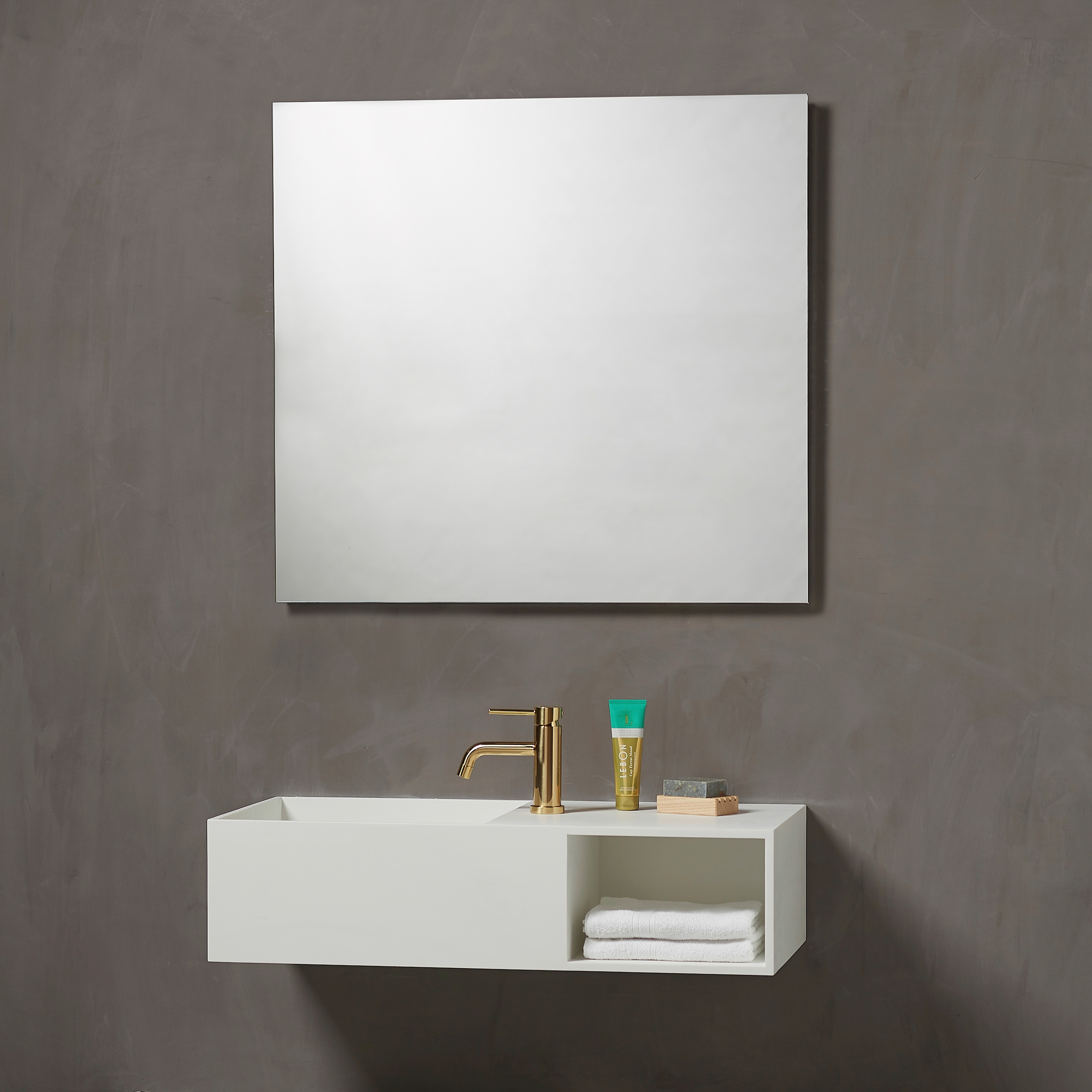 Loevschall Badspiegel »Vejle«, 75x80 cm, mit Beleuchtung